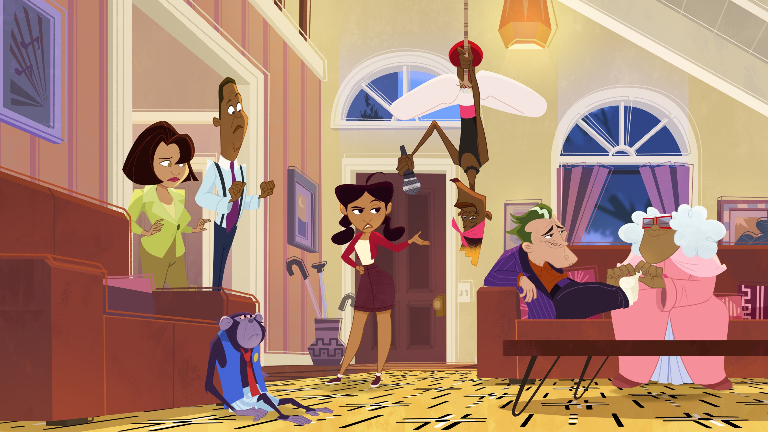 The Proud Family: Louder and Prouder characters in a living room HD Wallpaper