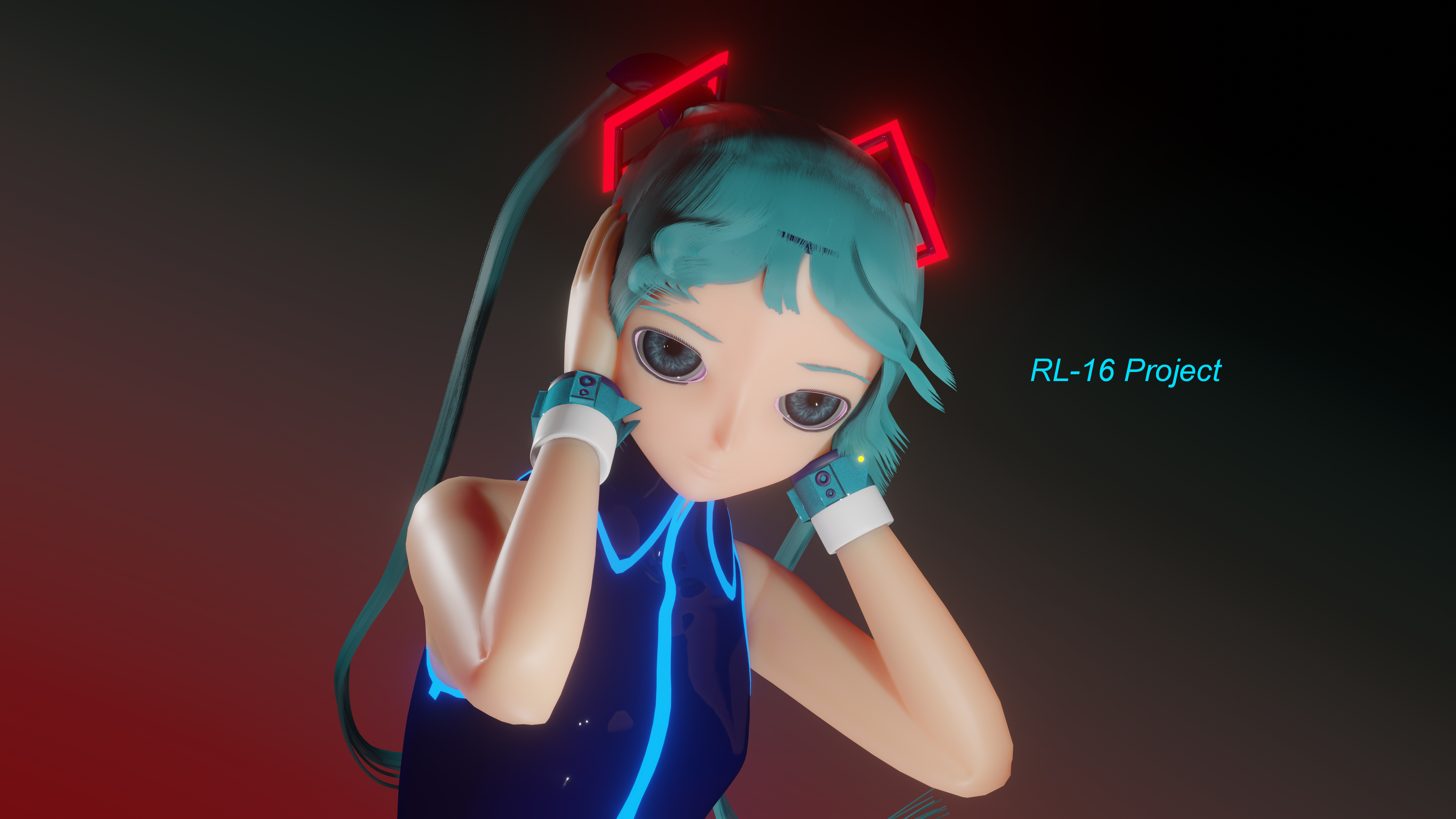 Hatsune Miku in Blender 3D HD Wallpaper