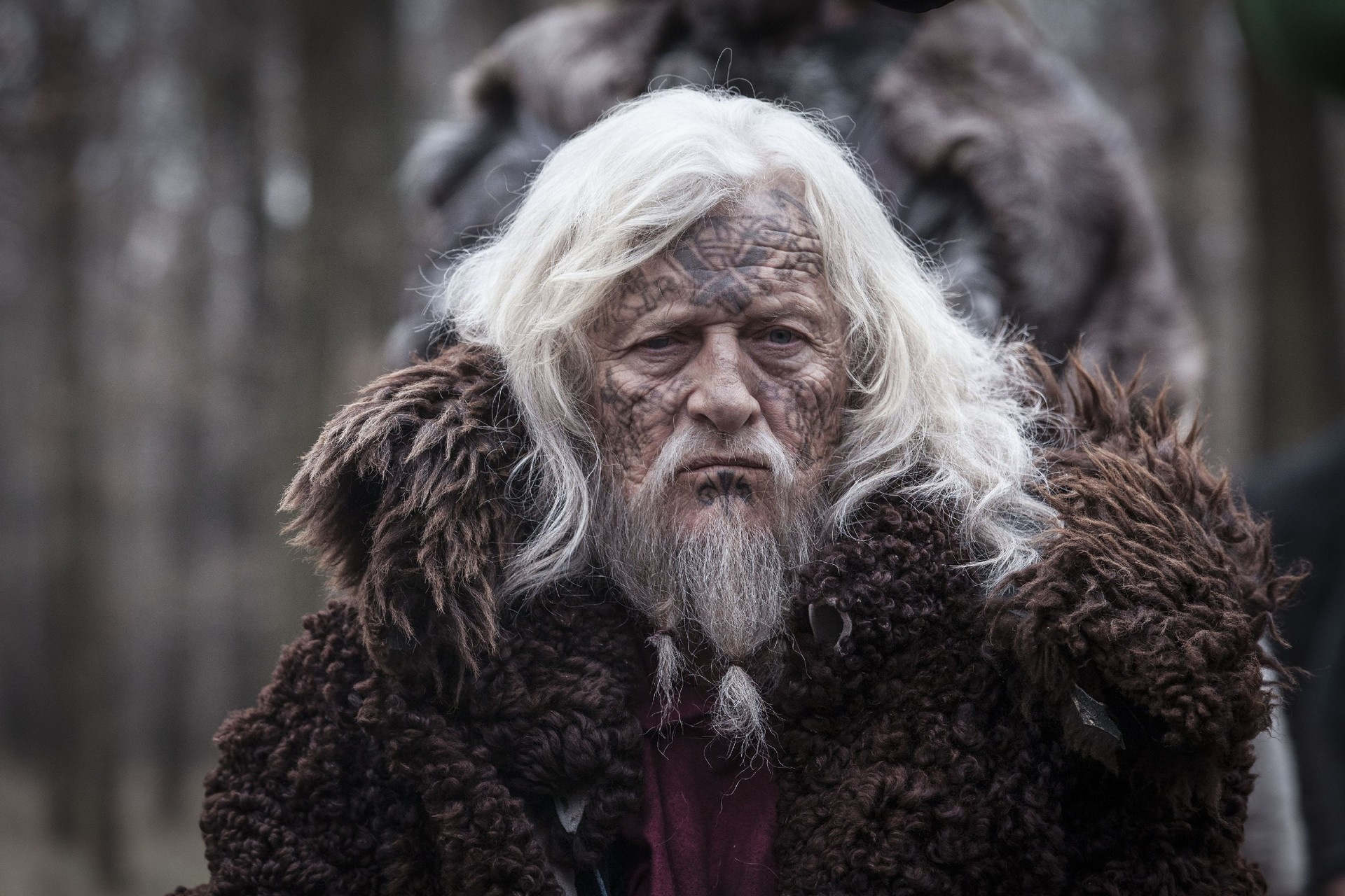 Man with white hair and tattoos from The Last Kingdom HD Wallpaper