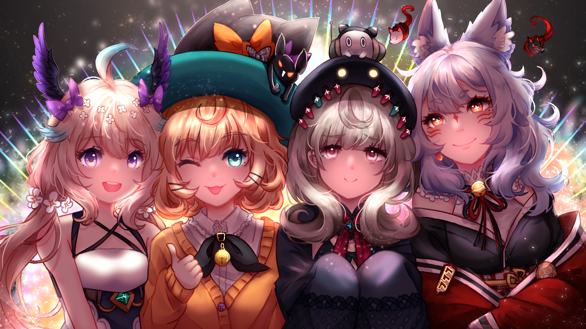 Millie Parfait, Enna Alouette, Nina Kosaka, Endou Reimu from Nijisanji HD Wallpaper