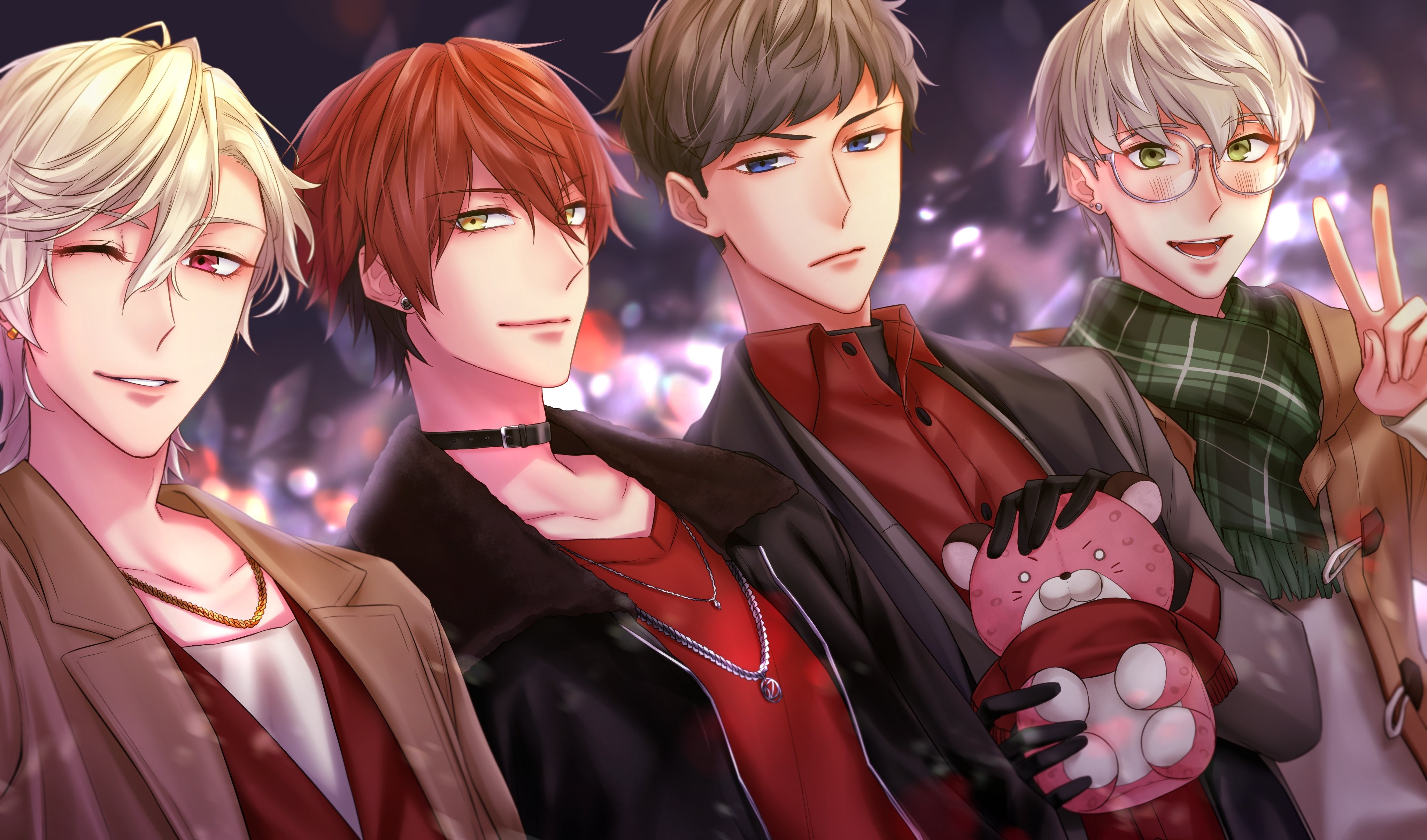 DIG-ROCK 4K: Haiji Sumizome, Kurono Tokitou, Akane Higurashi, Mashiro Fuyuki HD Wallpaper