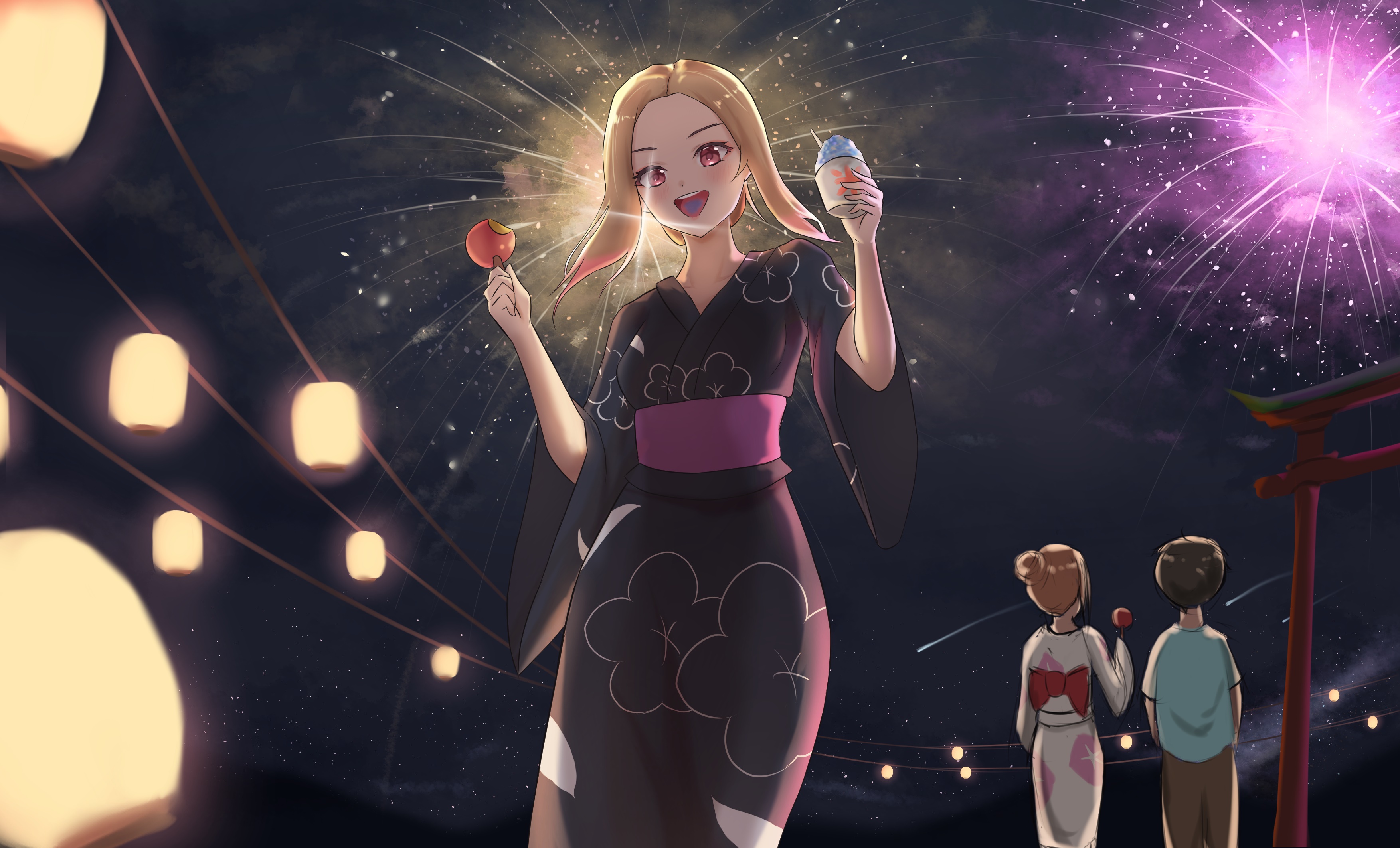 Marin Kitagawa from My Dress-Up Darling at a festival HD Wallpaper