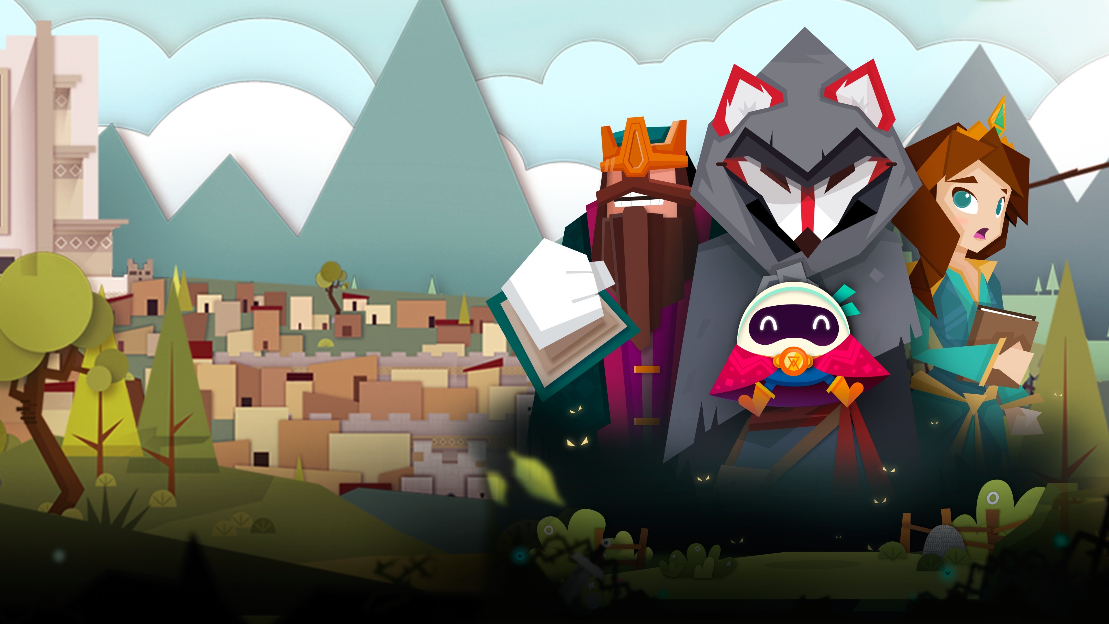 Flat Kingdom Papers Cut Edition HD Wallpaper
