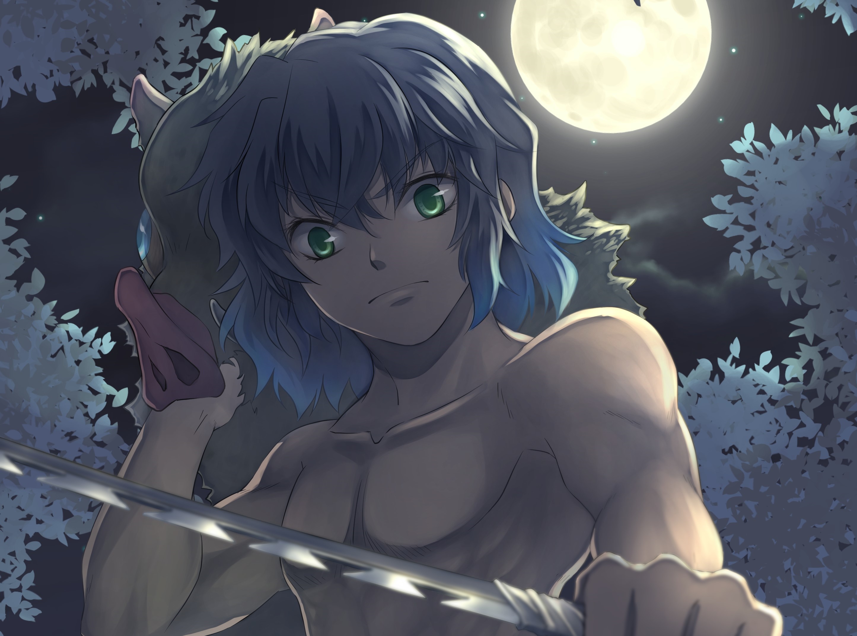 Inosuke Hashibira from Demon Slayer: Kimetsu no Yaiba HD Wallpaper