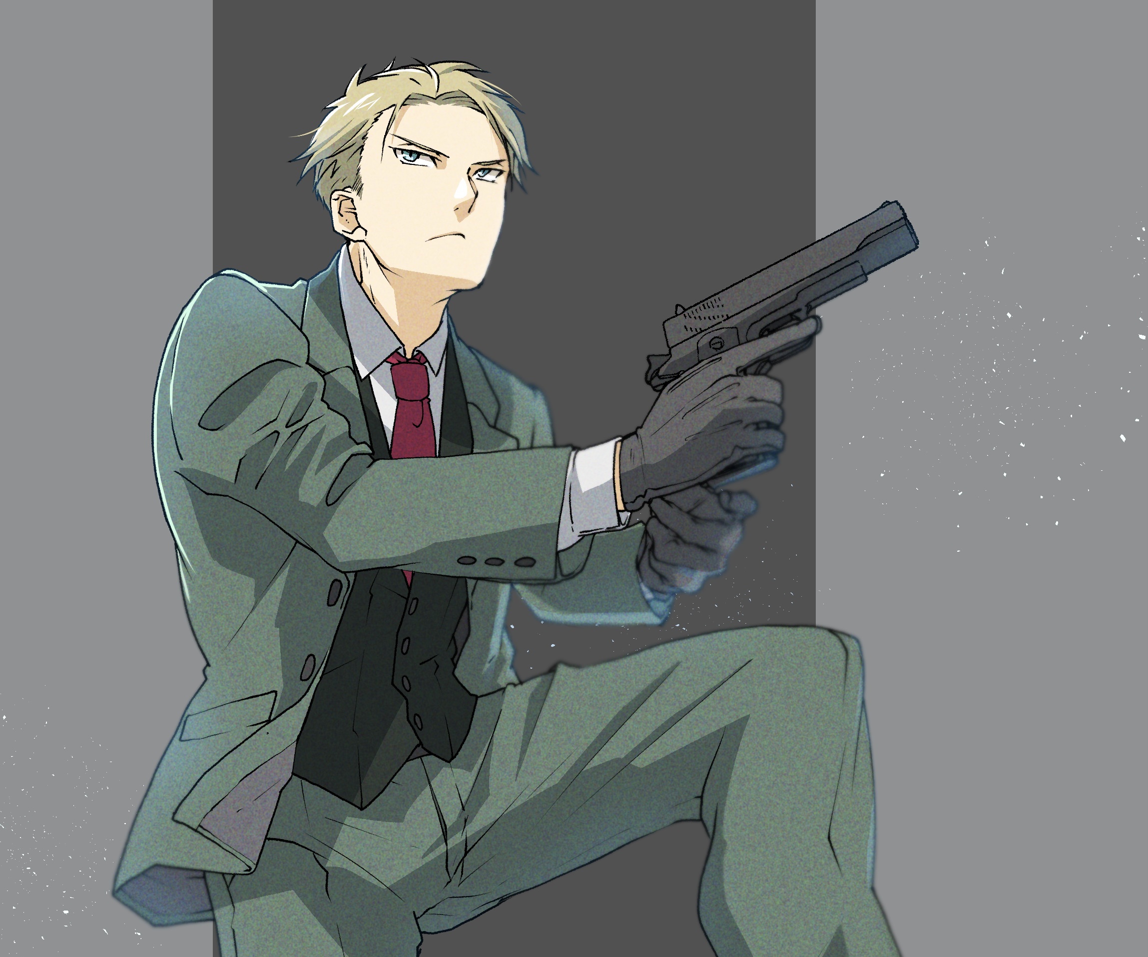 Loid Forger from Spy X Family holding a gun HD Wallpaper