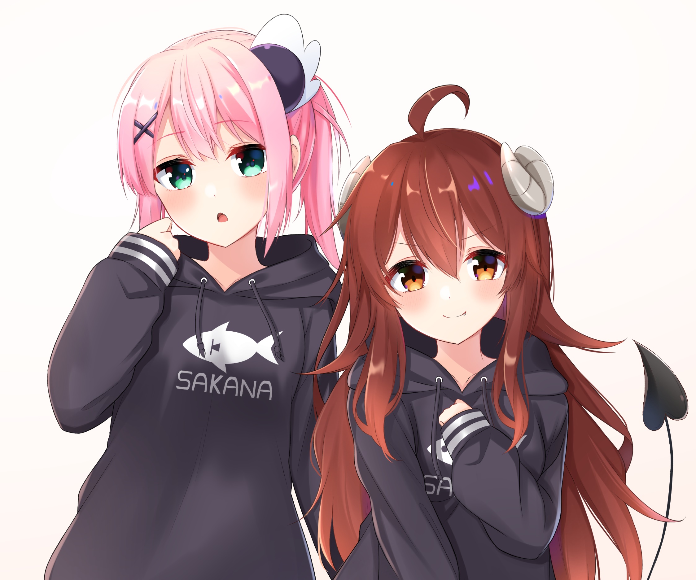 Momo Chiyoda and Yuuko Yoshida from The Demon Girl Next Door HD Wallpaper