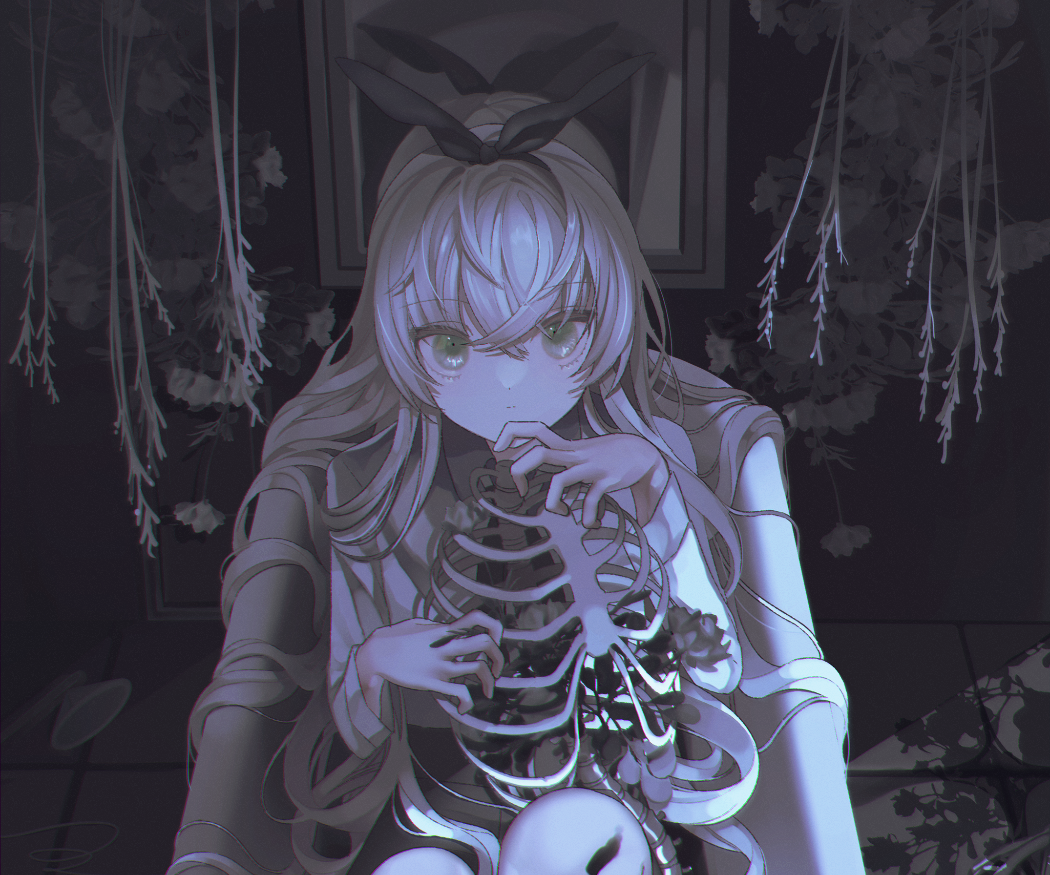 Girl with skeleton rib cage HD Wallpaper
