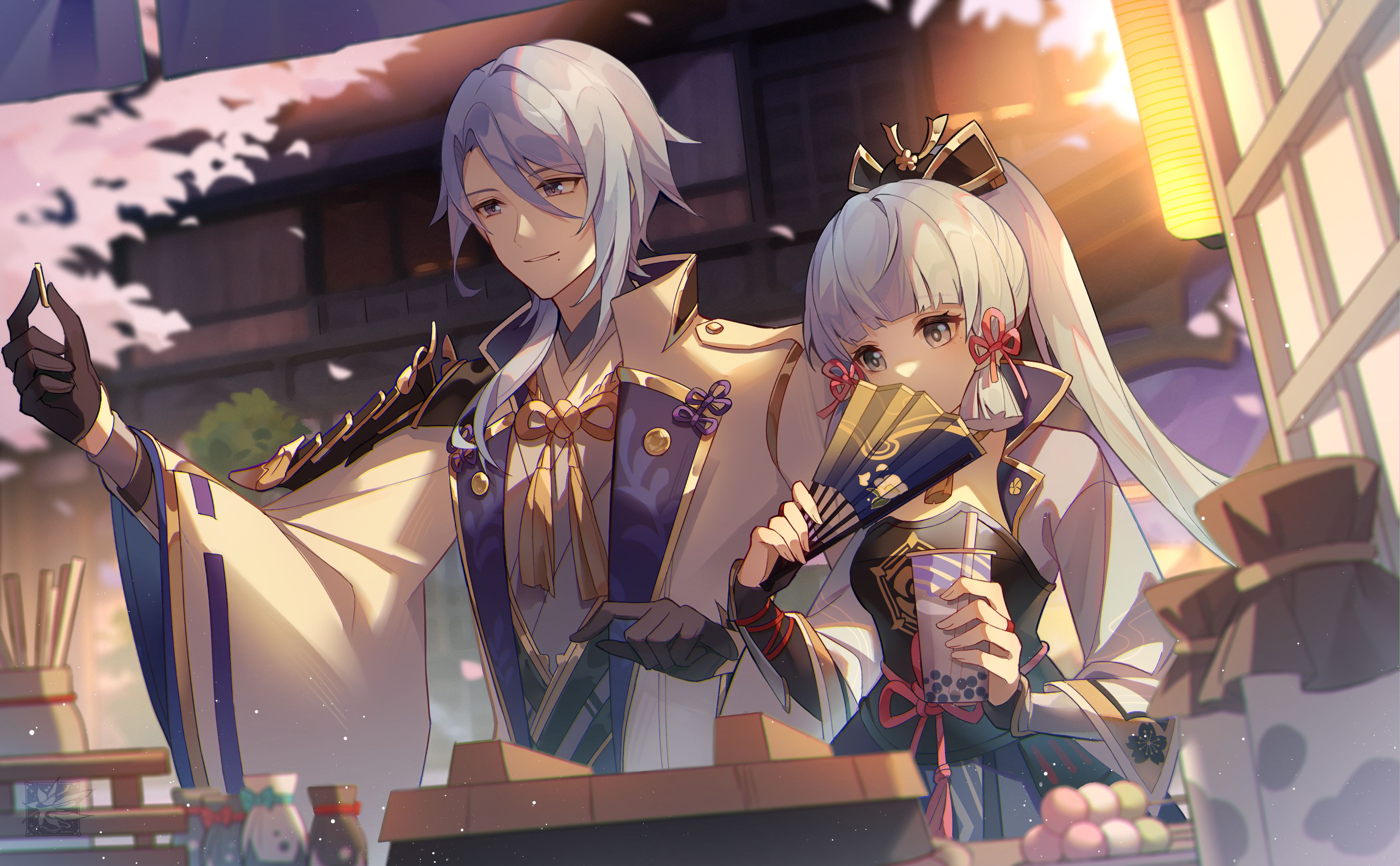 Kamisato Ayaka and Ayato from Genshin Impact HD Wallpaper