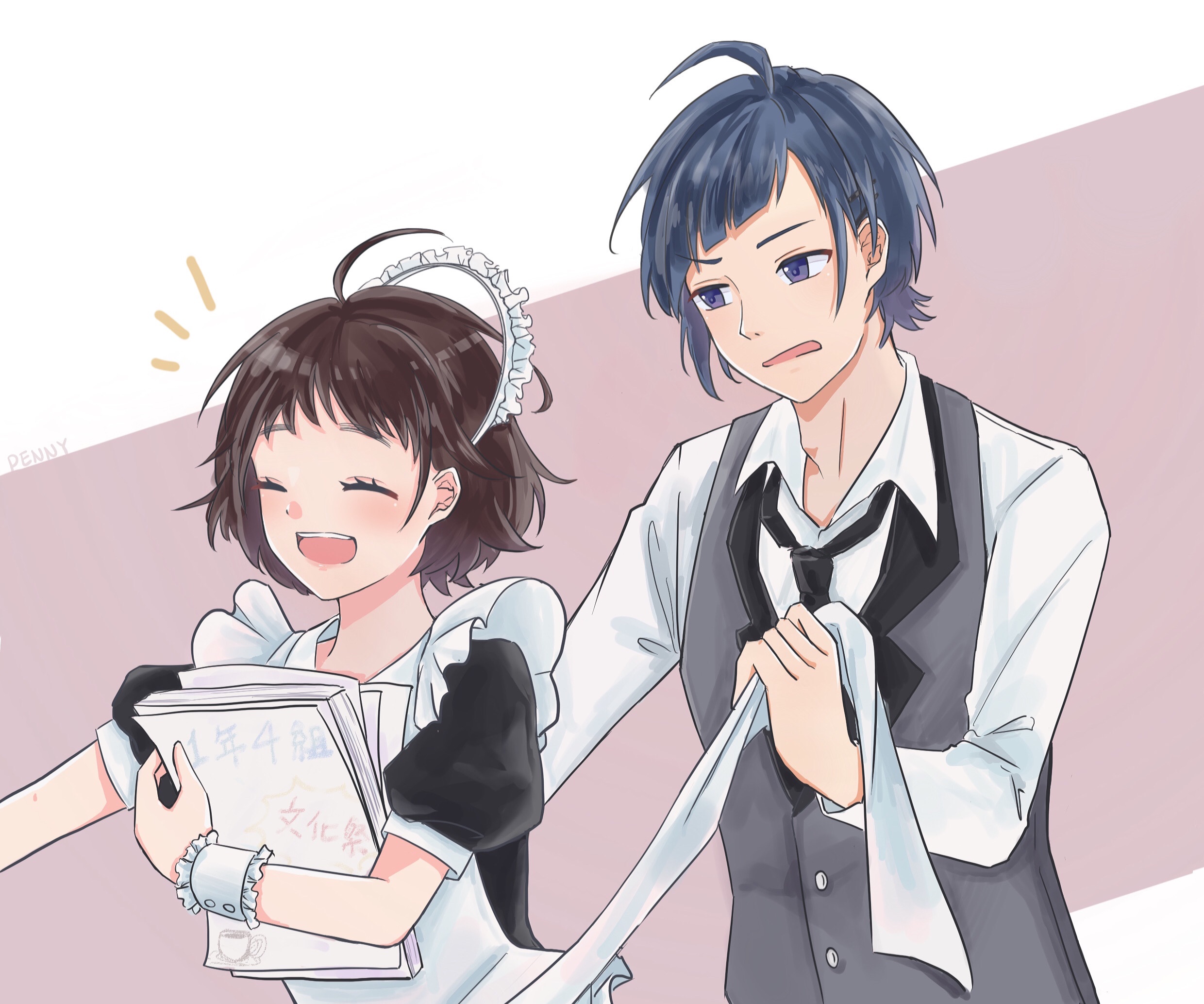 Hiyori Suzumi and Yujiro Someya from To Become A Real Heroine! HD Wallpaper