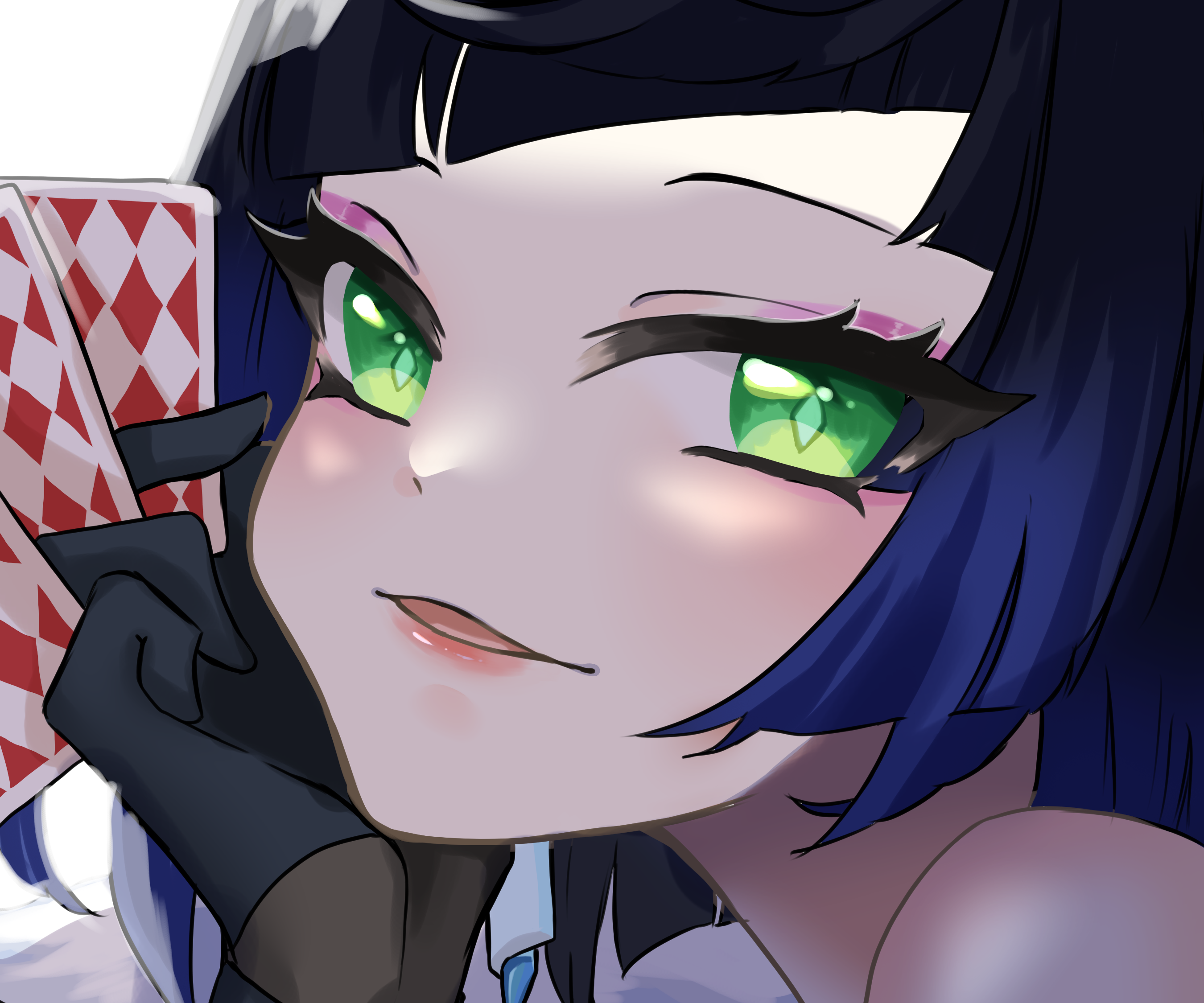 Yelan from Genshin Impact holding cards HD Wallpaper