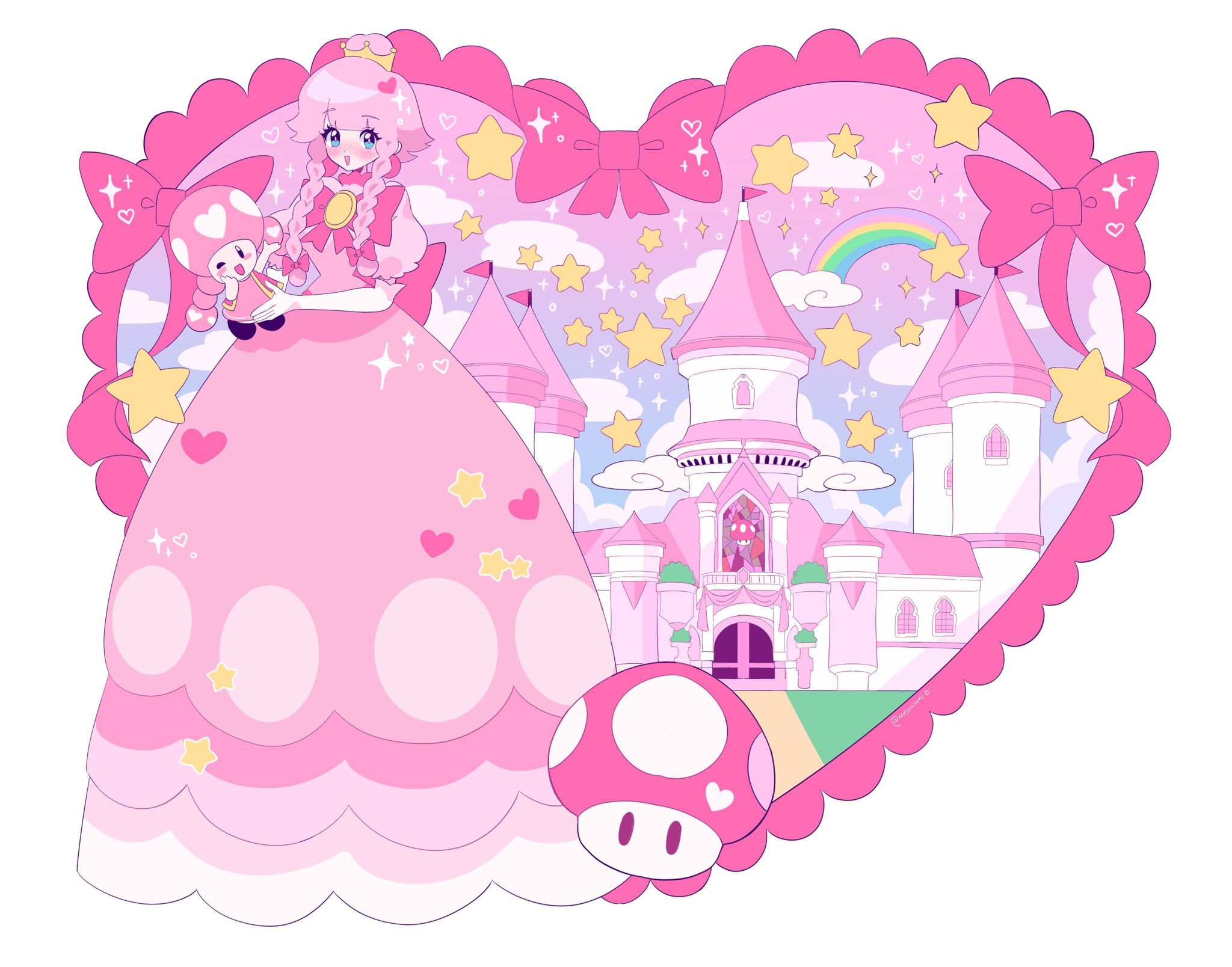 Peachette and Toad from Super Mario Bros. HD Wallpaper