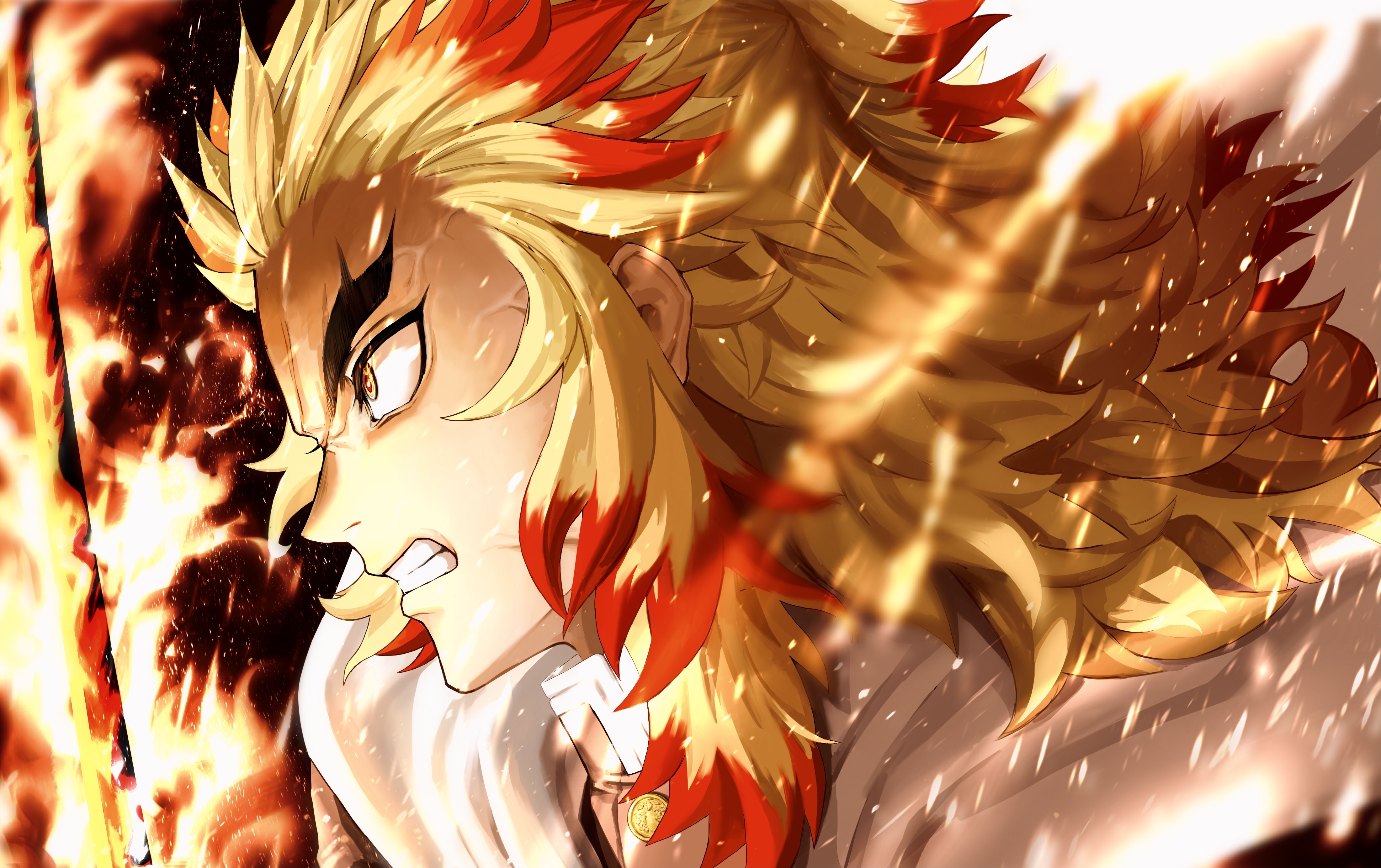 Kyojuro Rengoku from Demon Slayer: Kimetsu No Yaiba 4K HD Wallpaper