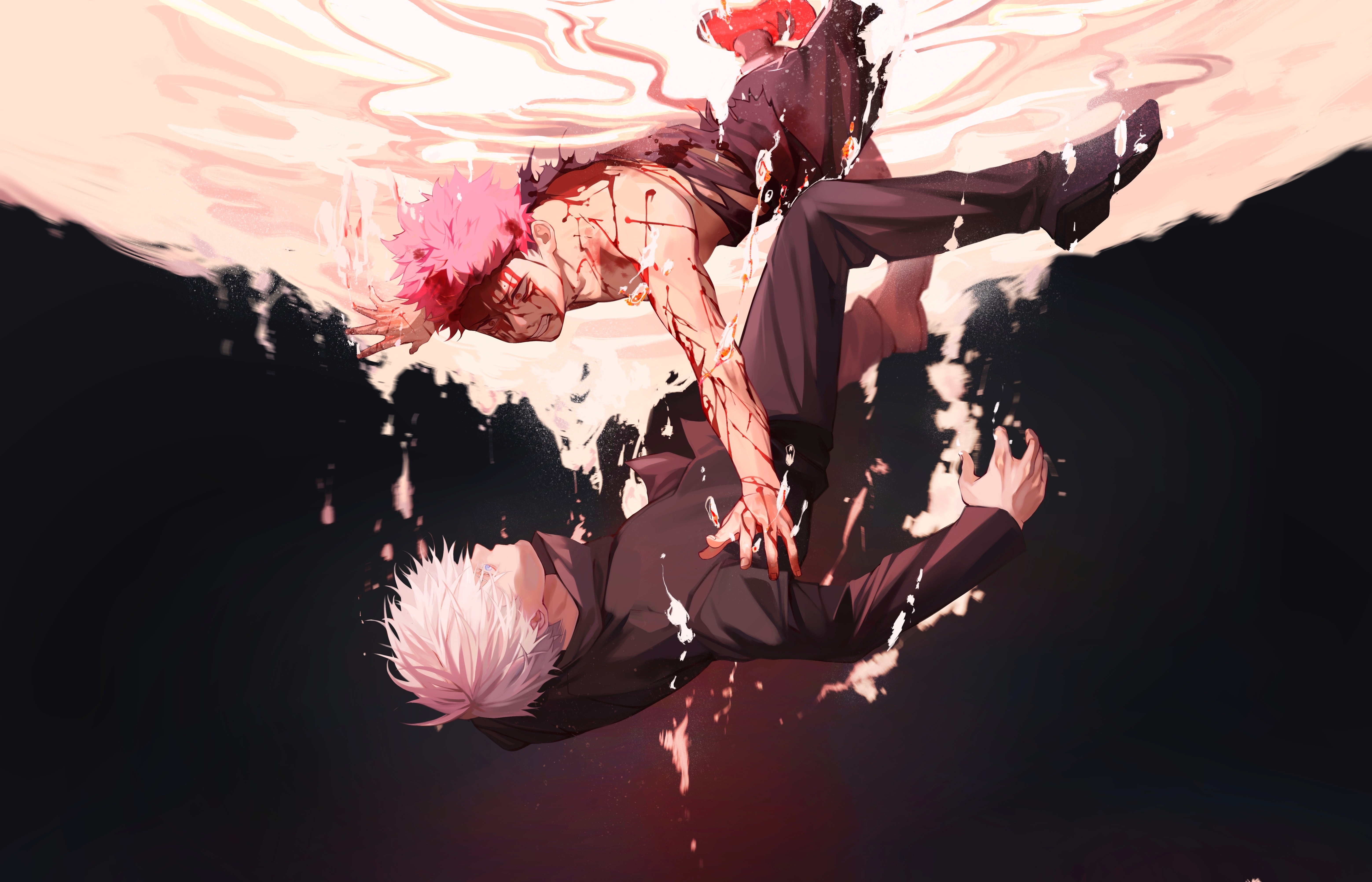 Yuji Itadori and Satoru Gojo from Jujutsu Kaisen 4K HD Wallpaper