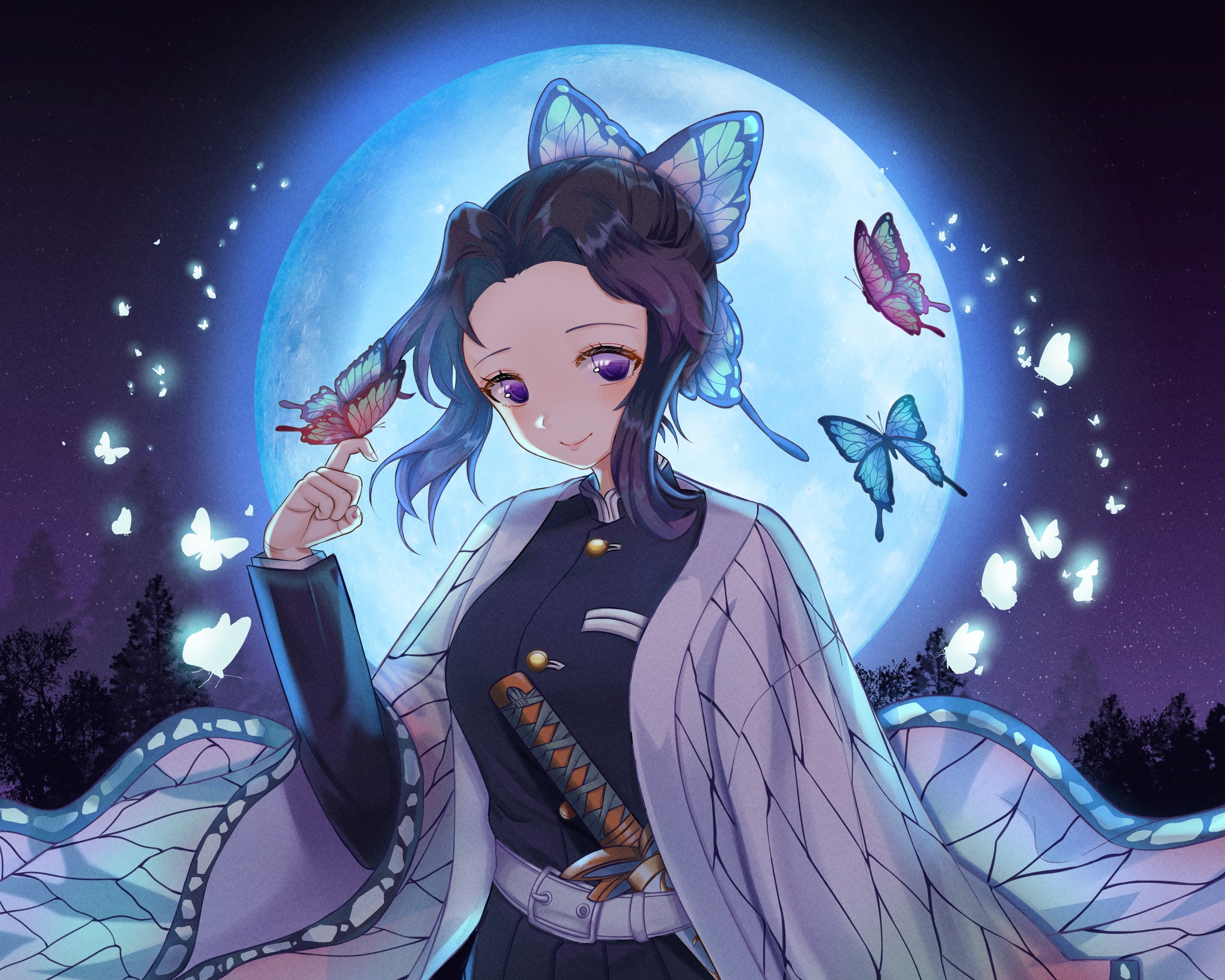 Shinobu Kochou from Demon Slayer: Kimetsu No Yaiba HD Wallpaper
