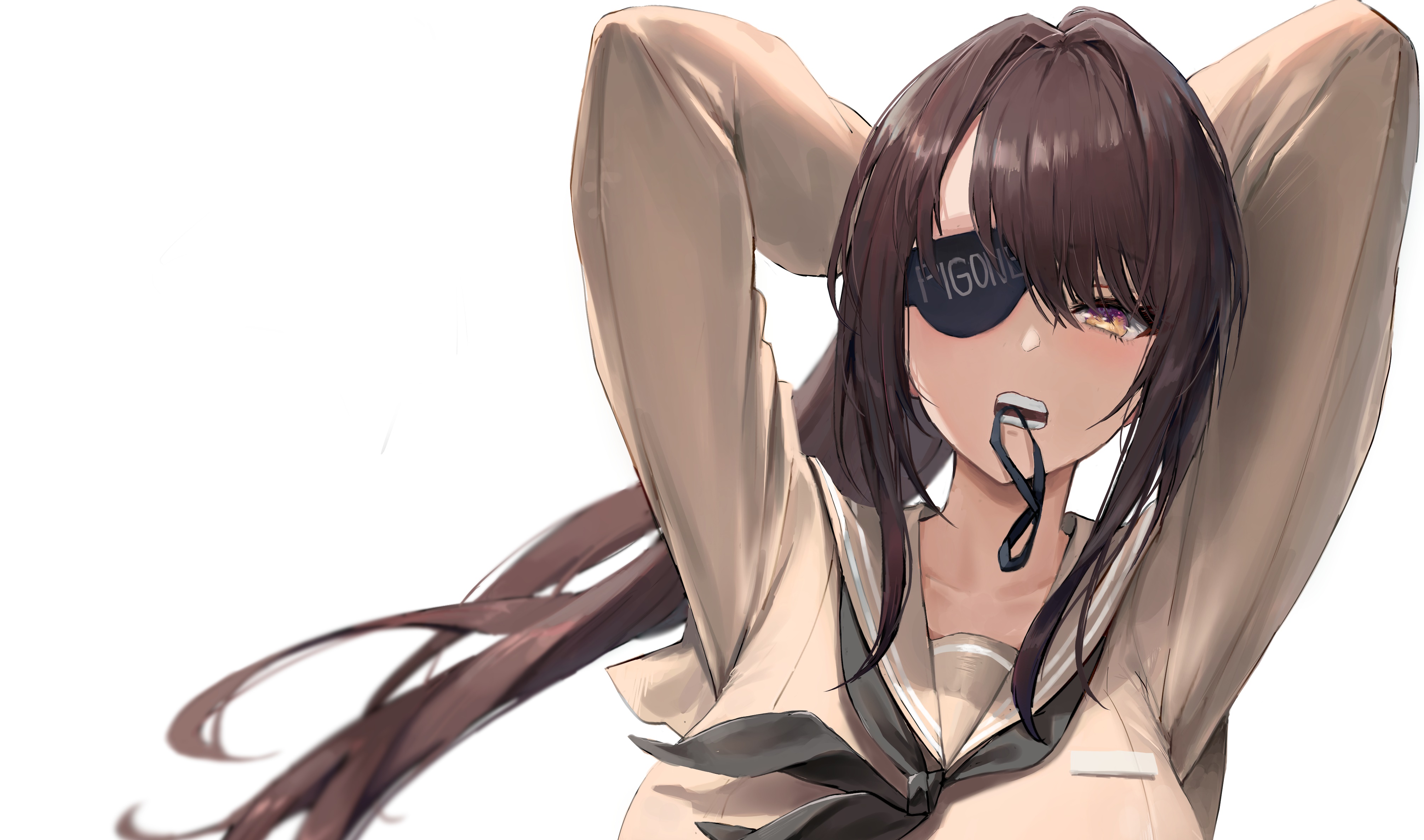 Girl with eye patch and glasses HD Wallpaper