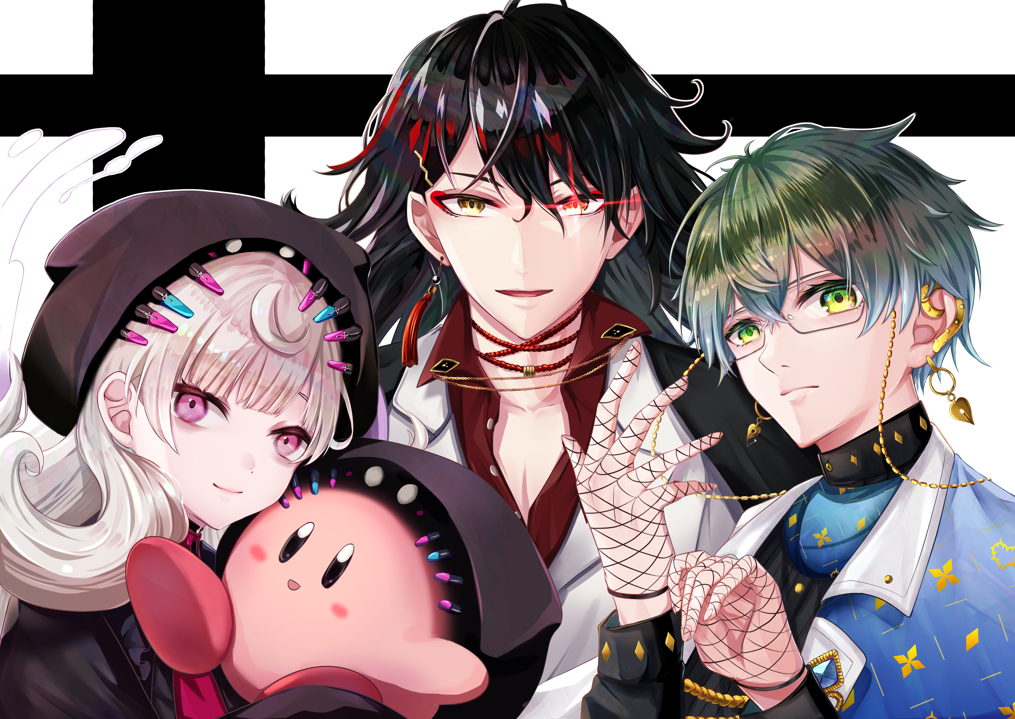 Endou Reimu, Vox Akuma, and Ike Eveland from Nijisanji HD Wallpaper