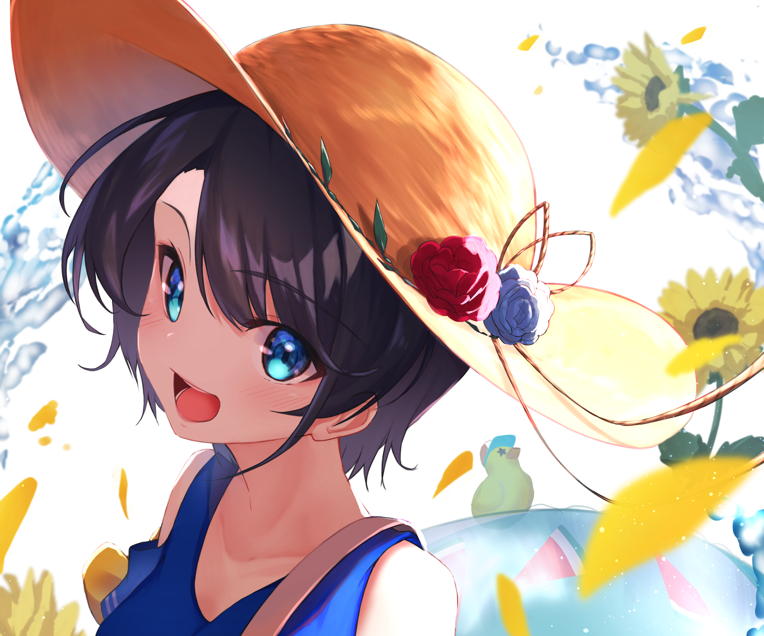 Oozora Subaru from Hololive wearing a straw hat HD Wallpaper