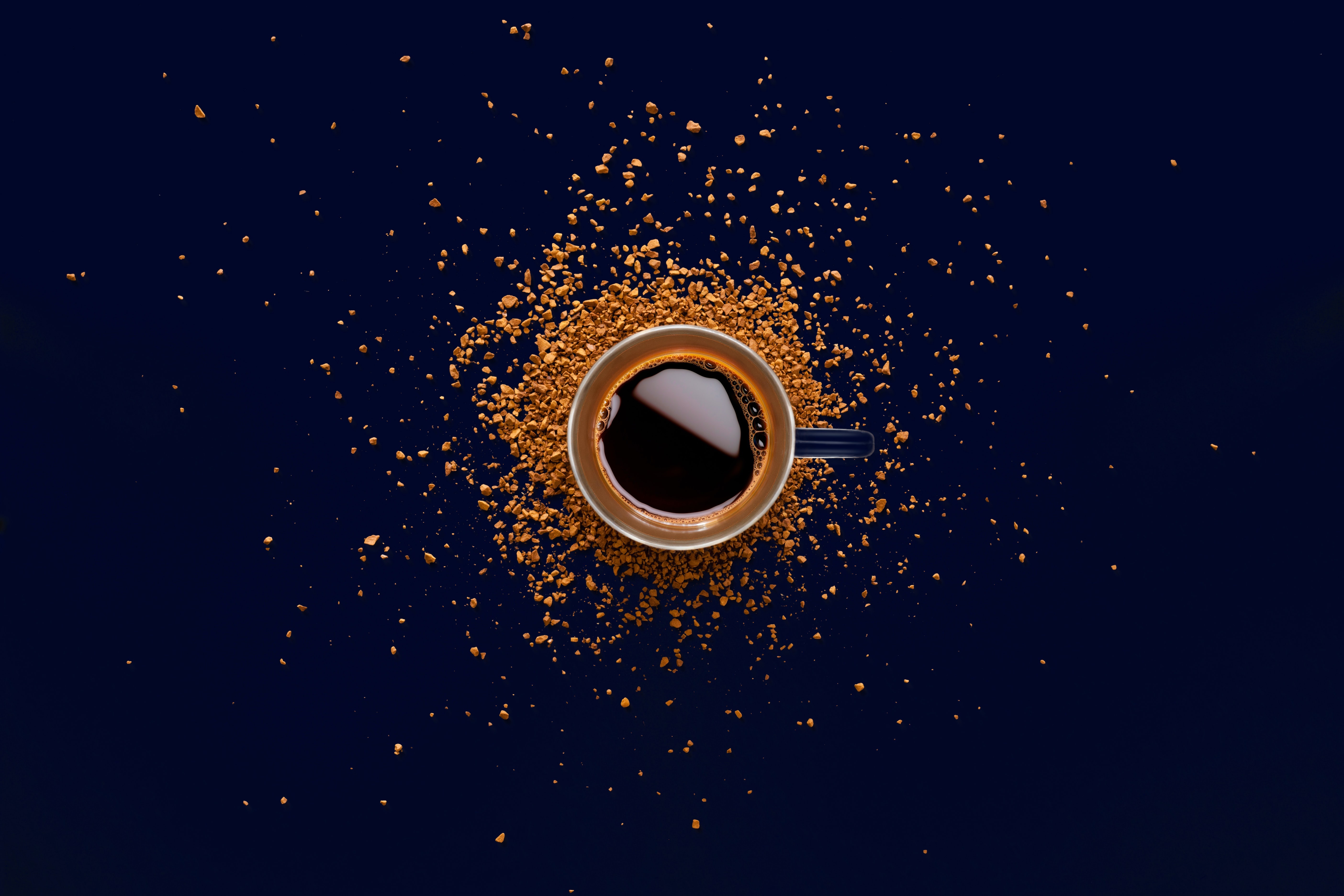 Cup of Coffee with Instant Coffee Granules HD Wallpaper