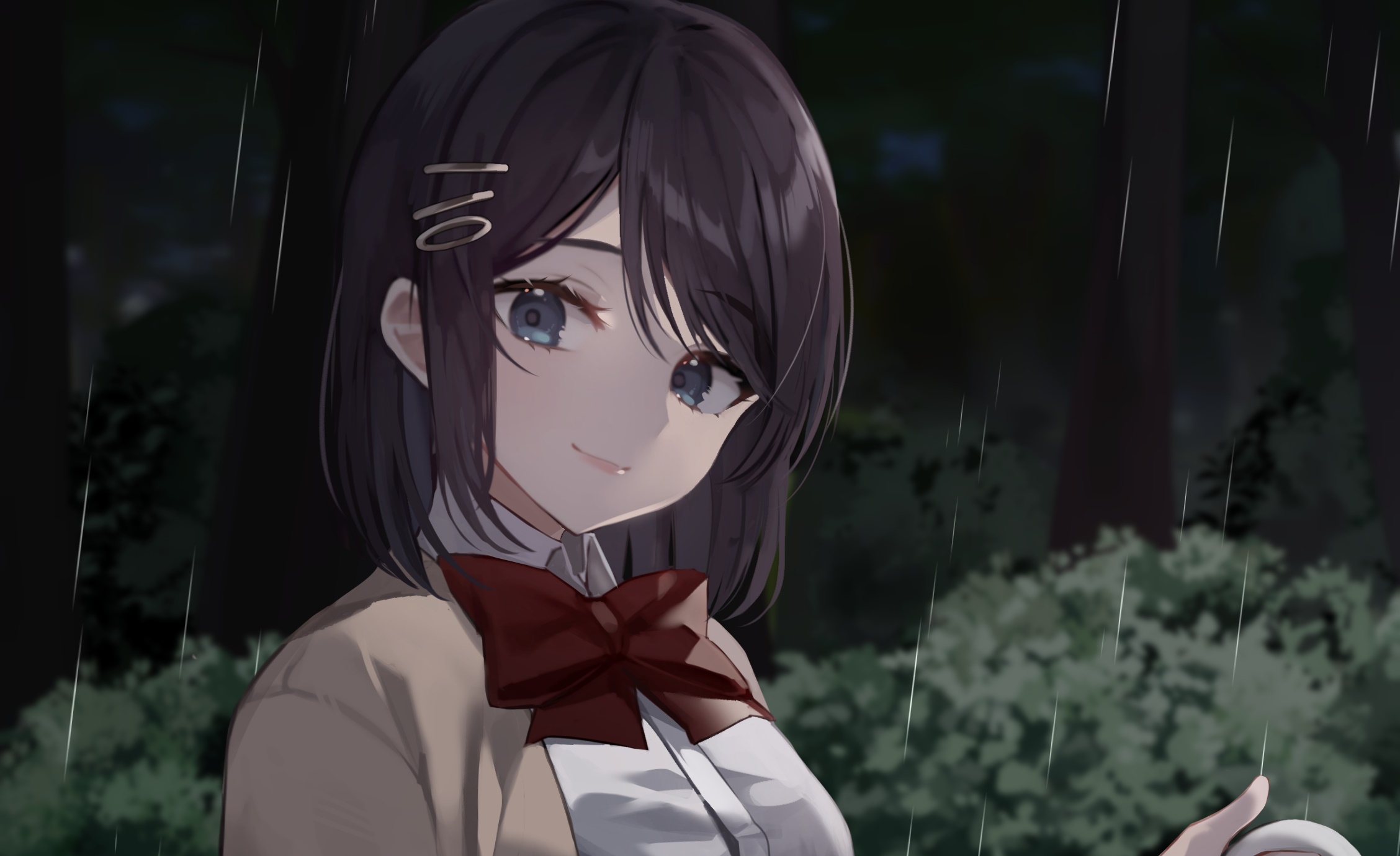 Girl in the rain HD Wallpaper