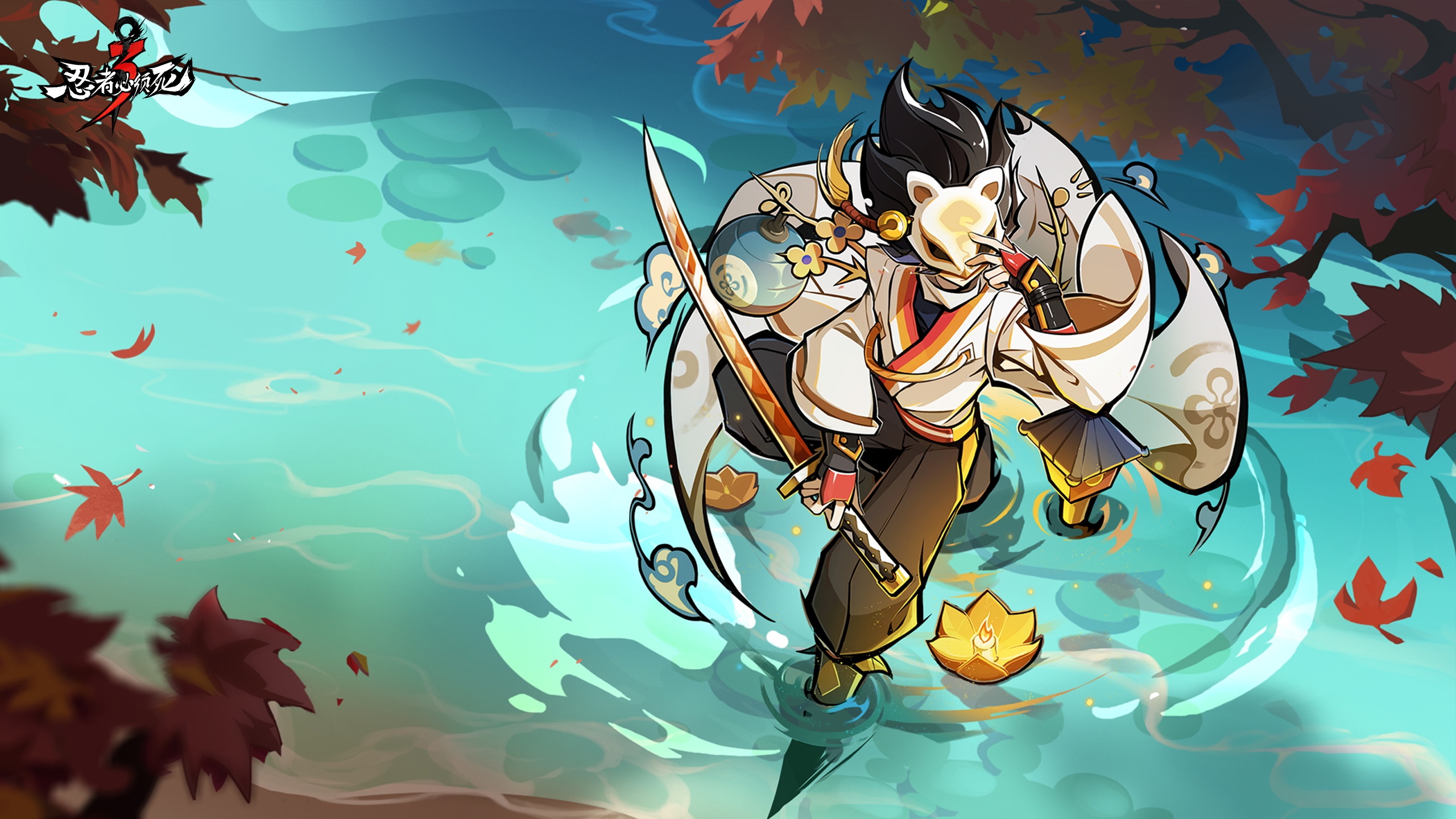 Ninja Must Die 3 character with fox mask and sword HD Wallpaper