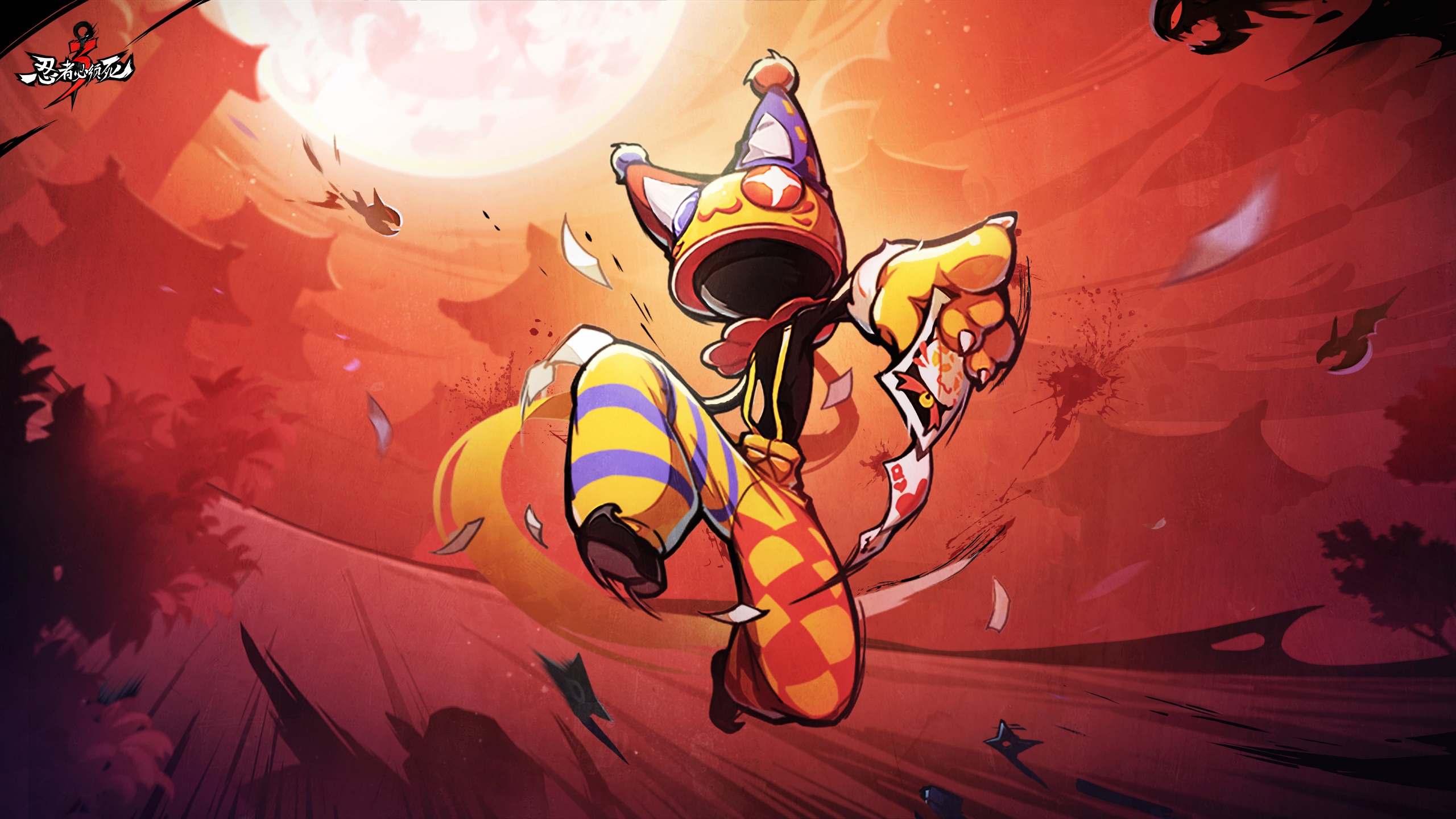 Ninja Must Die 3 character with cards HD Wallpaper
