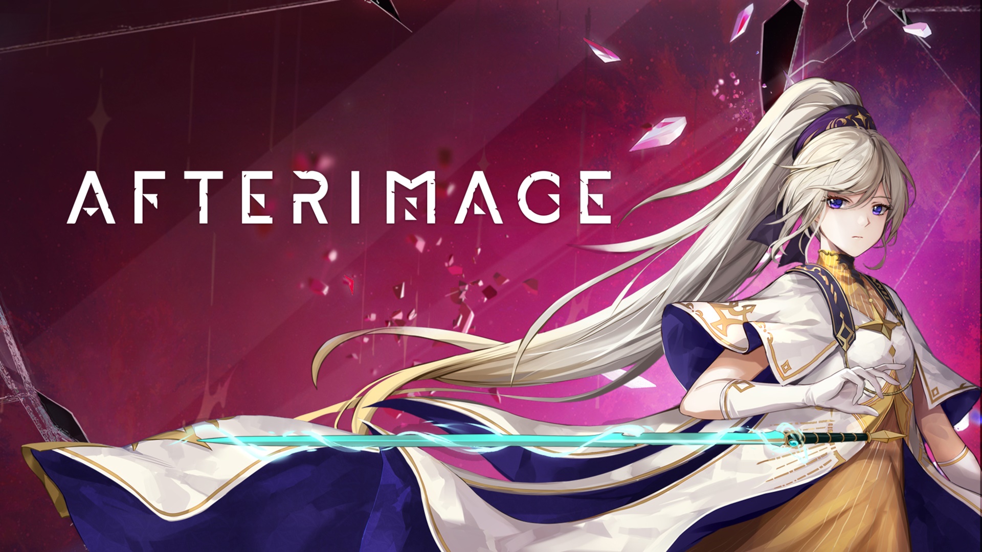 Afterimage game title with anime girl and sword HD Wallpaper