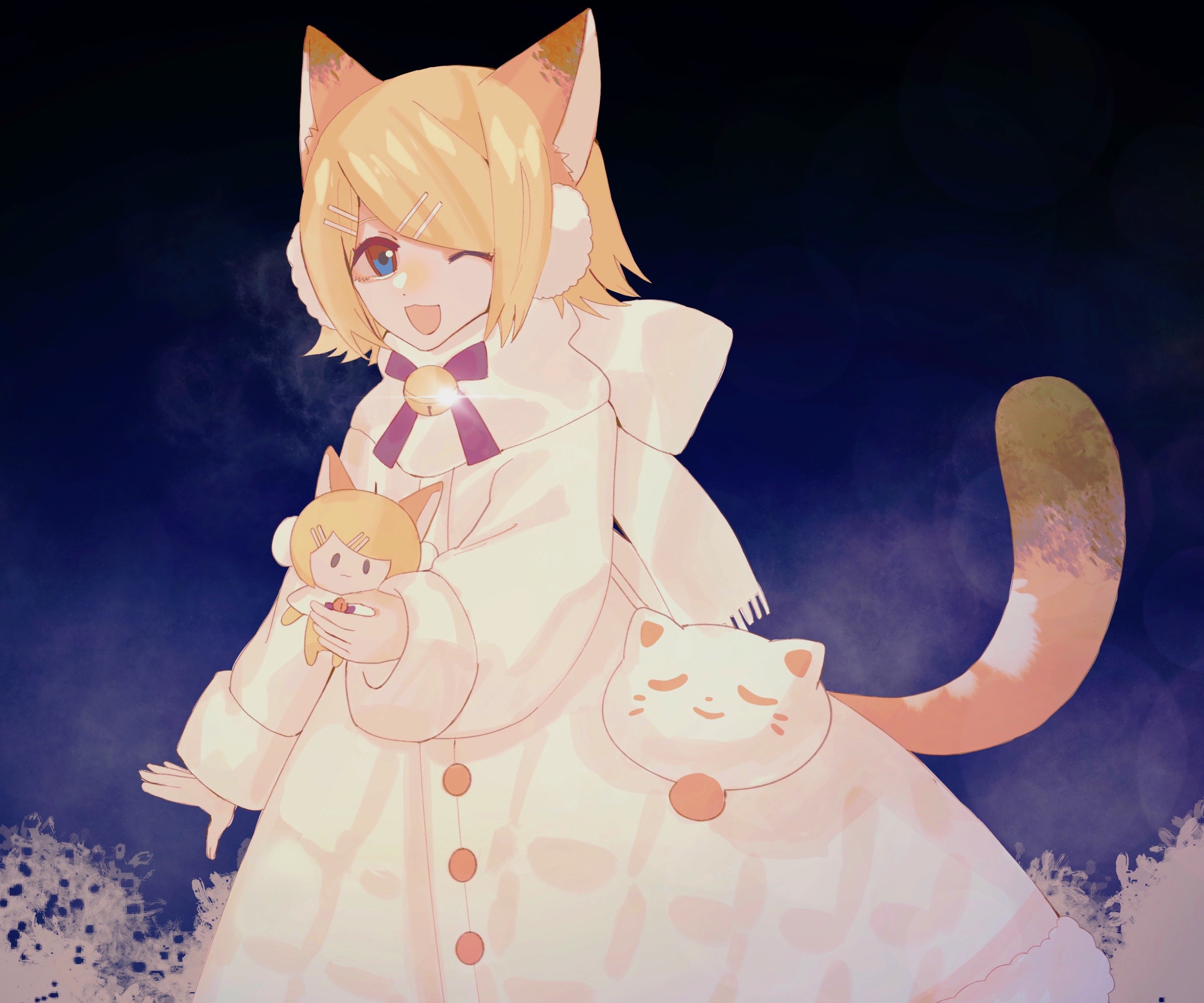 Rin Kagamine from Vocaloid wearing a white coat HD Wallpaper