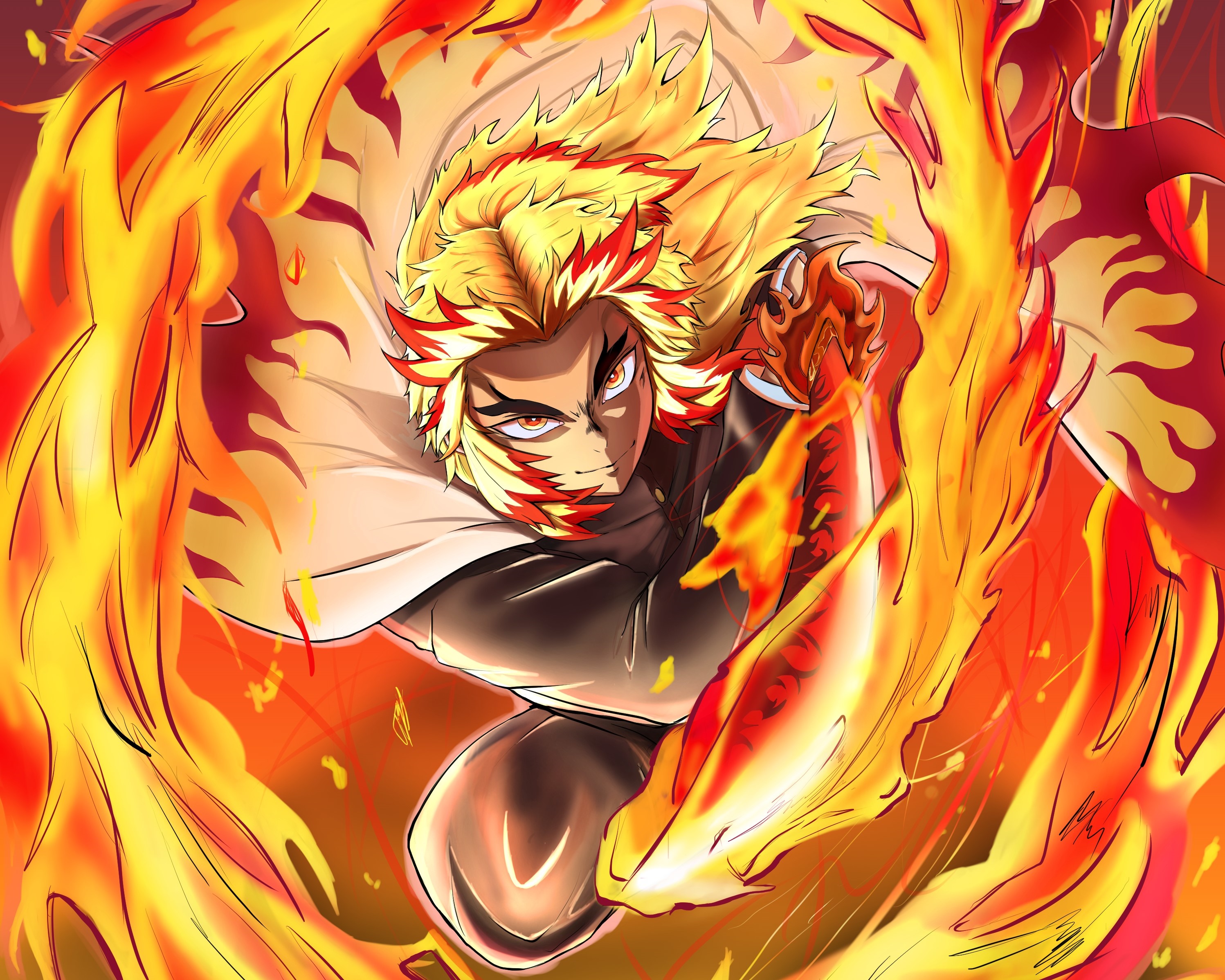 Kyojuro Rengoku from Demon Slayer: Kimetsu No Yaiba HD Wallpaper