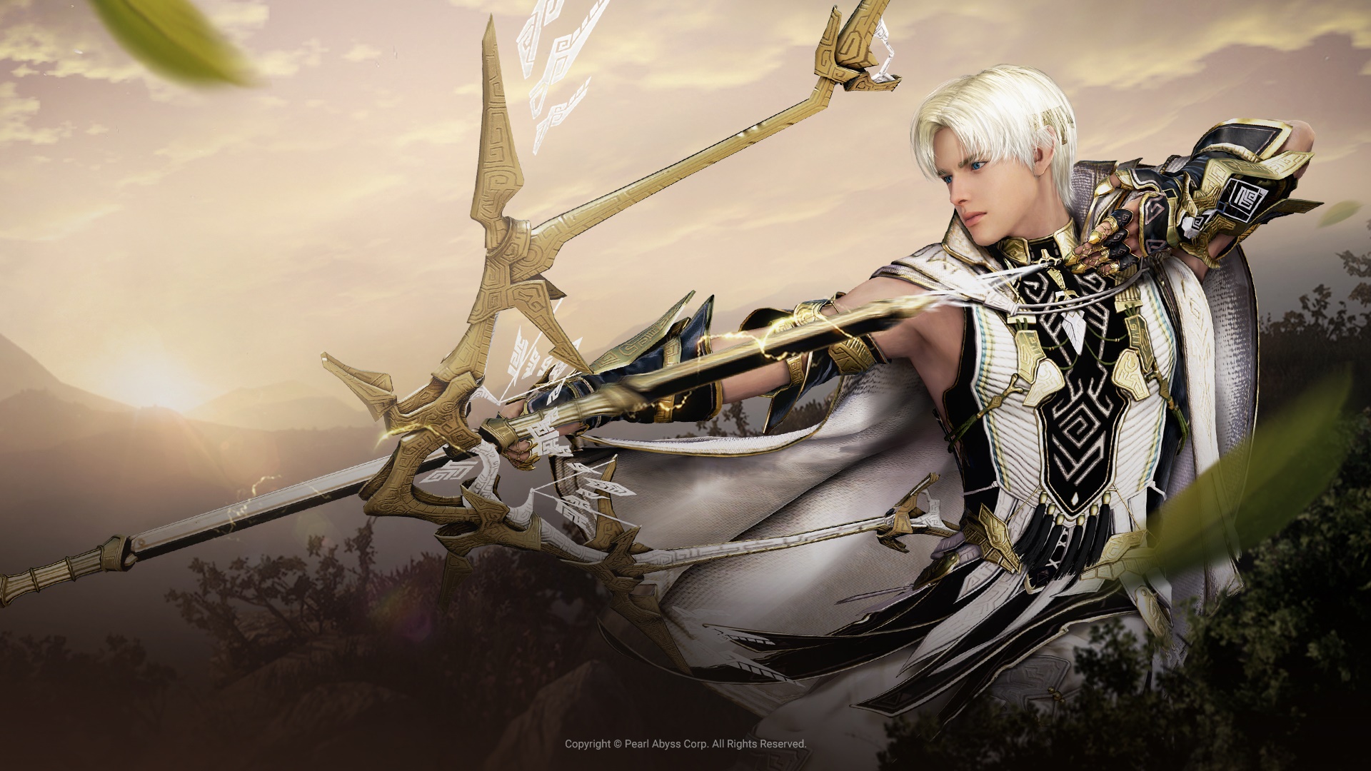 Archer from Black Desert Online with a golden bow HD Wallpaper