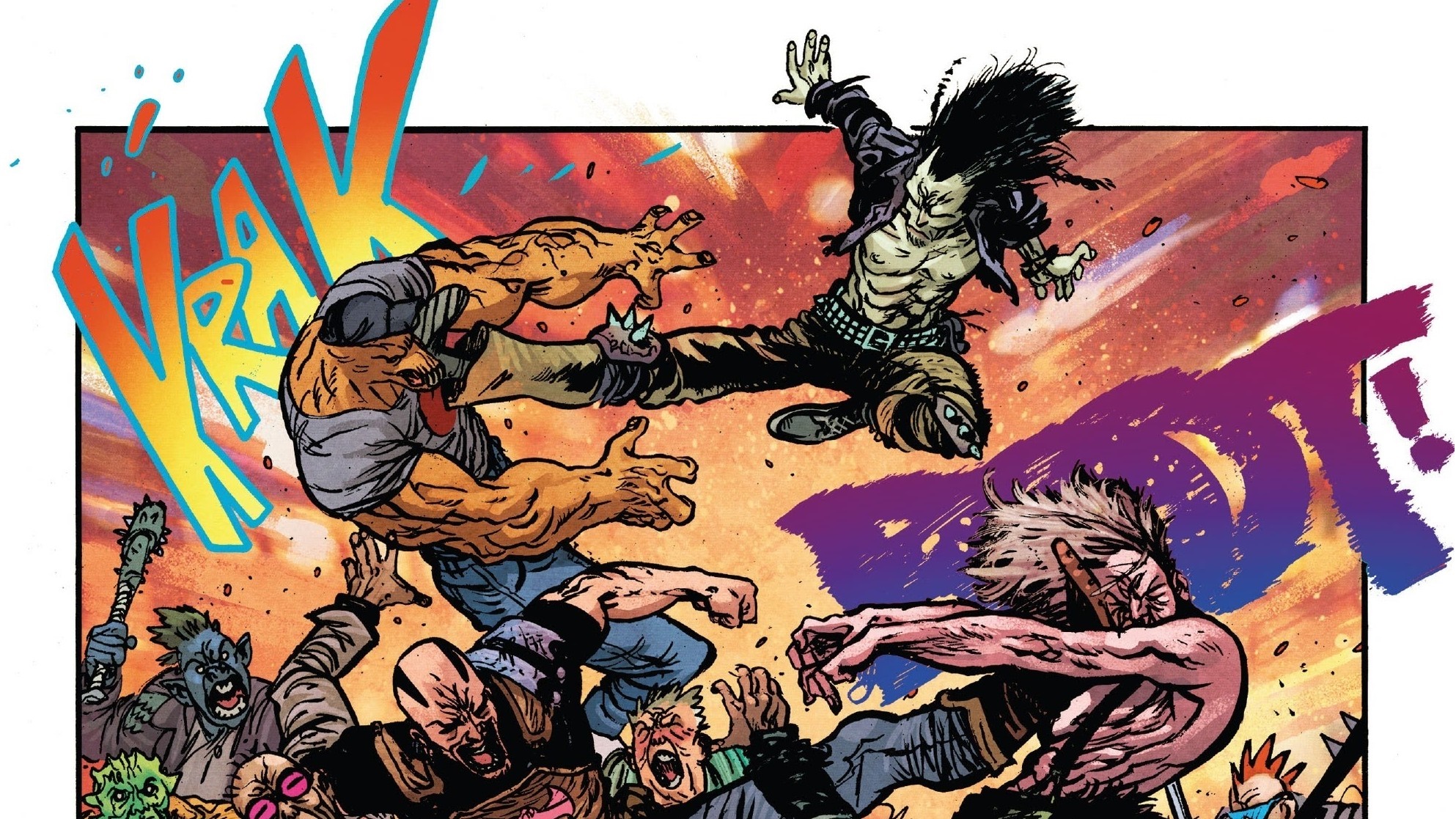 Beta Ray Bill fighting a group of creatures HD Wallpaper