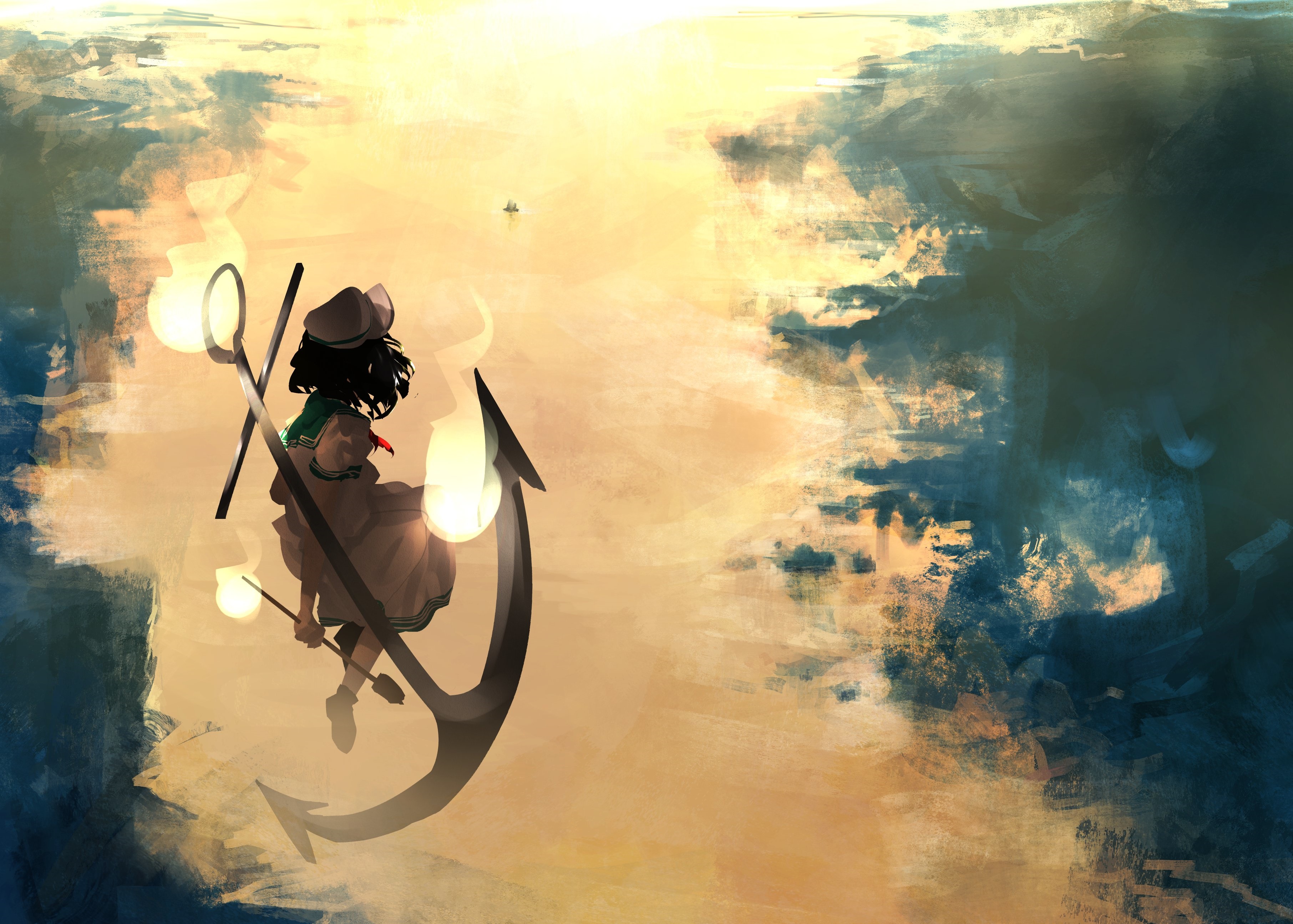 Murasa Minamitsu from Touhou with an anchor HD Wallpaper
