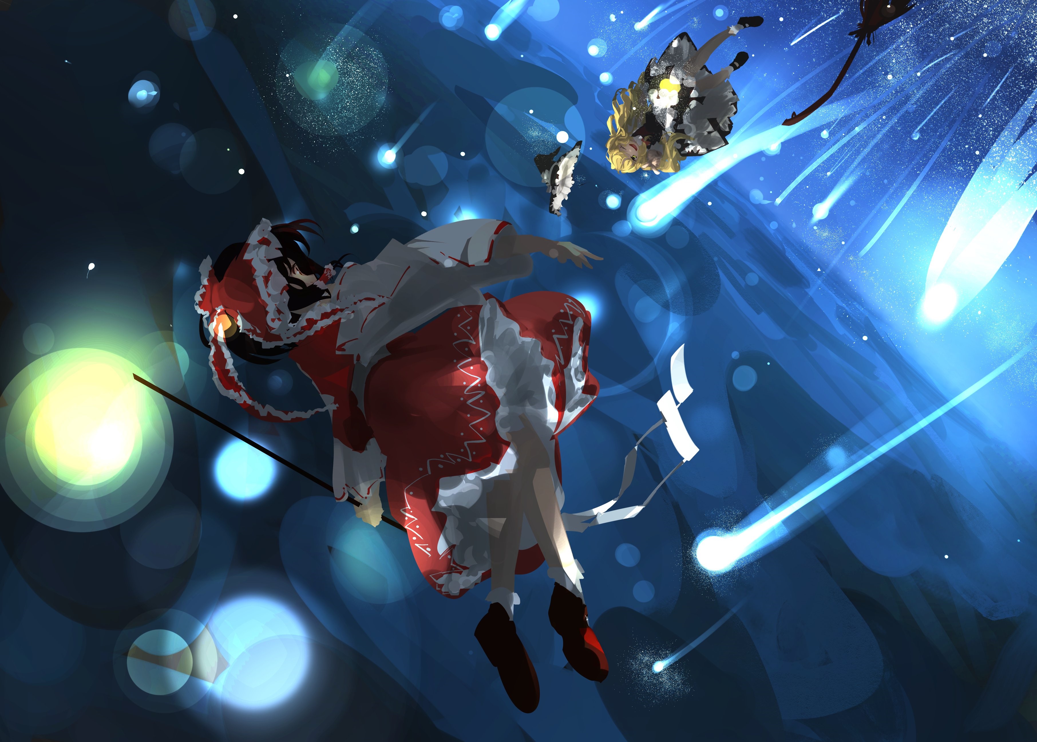 Reimu Hakurei and Marisa Kirisame from Touhou HD Wallpaper