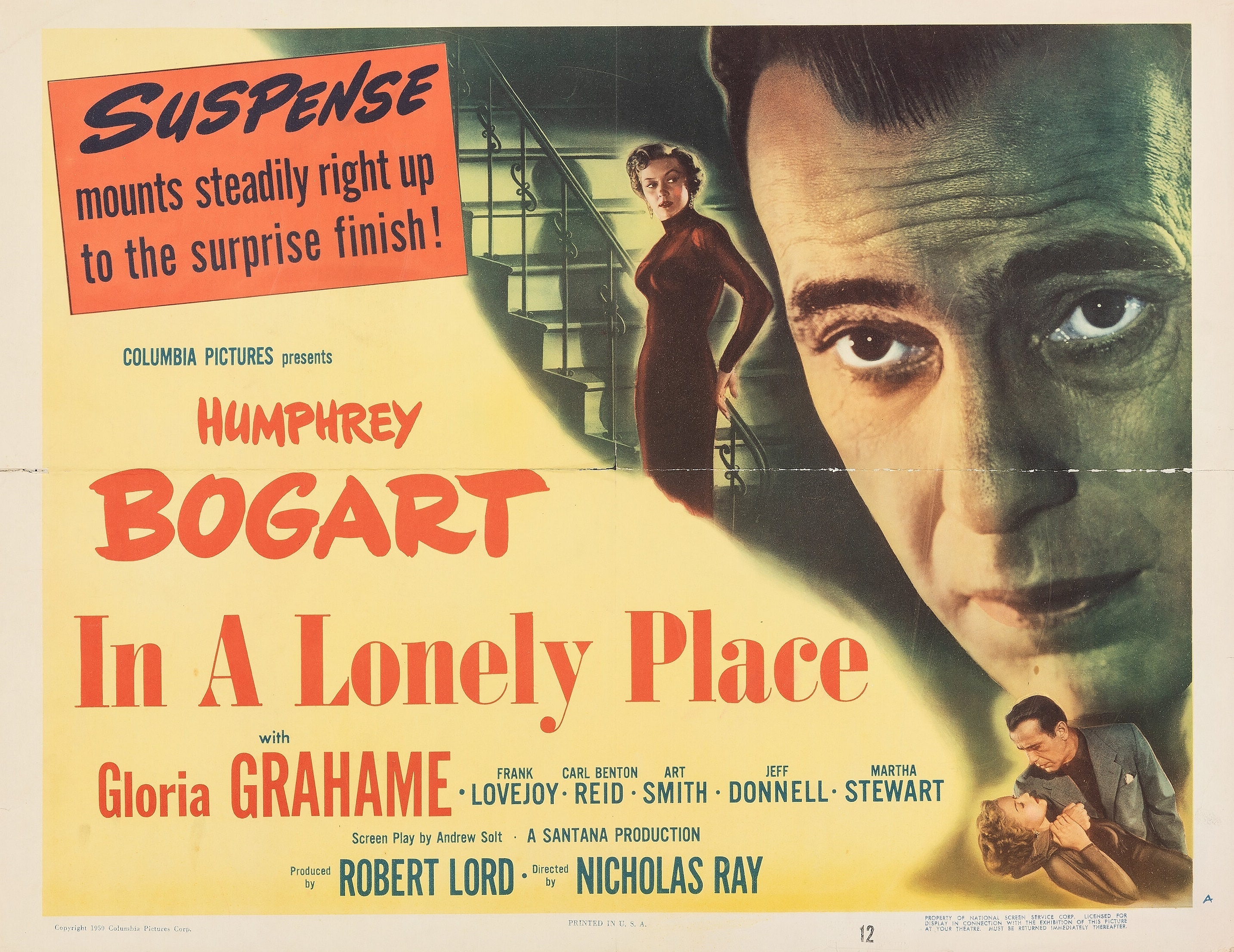 In A Lonely Place Humphrey Bogart Gloria Grahame HD Wallpaper