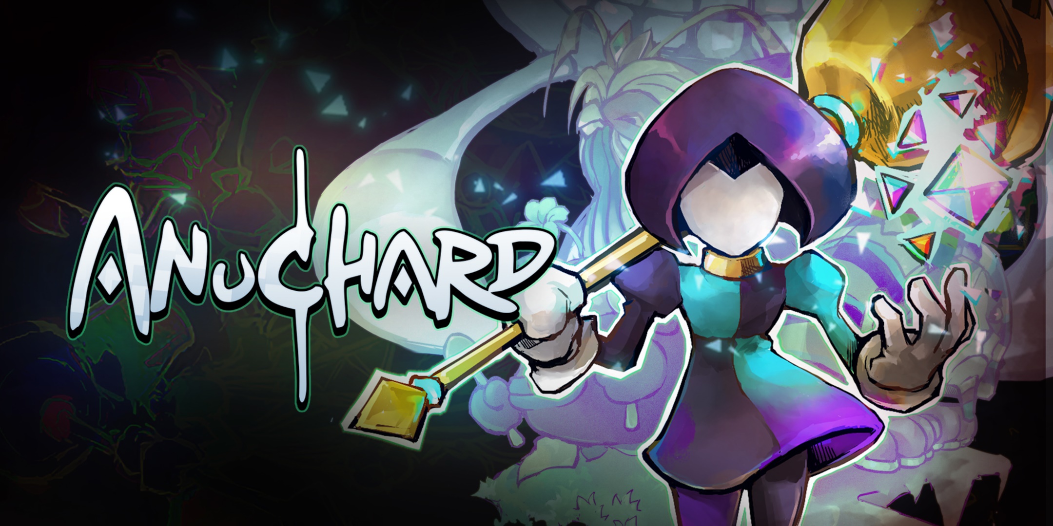 Anuchard game title with character and abstract background HD Wallpaper