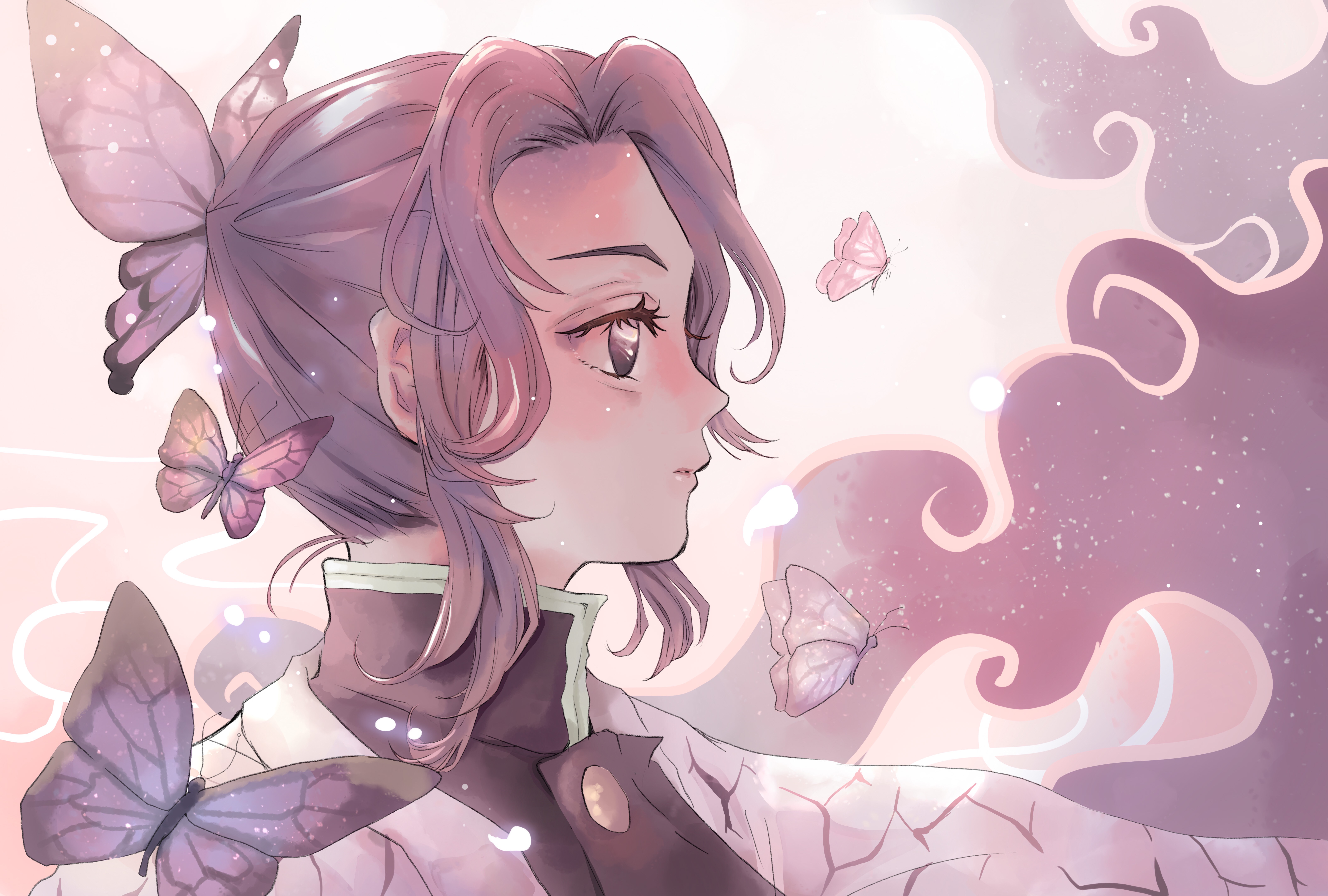 Shinobu Kochou from Demon Slayer: Kimetsu no Yaiba 4K HD Wallpaper