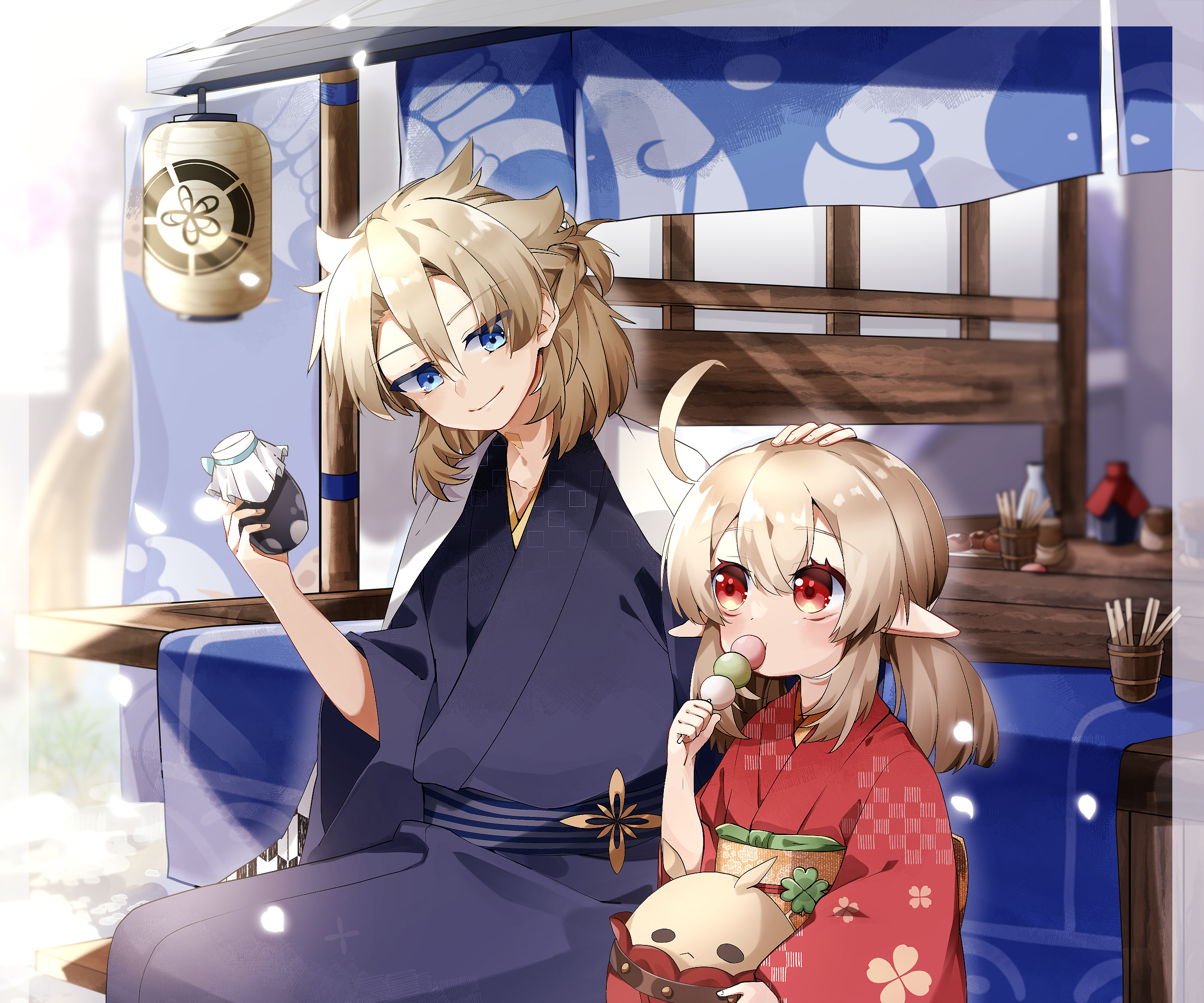 Albedo and Klee from Genshin Impact in yukatas HD Wallpaper