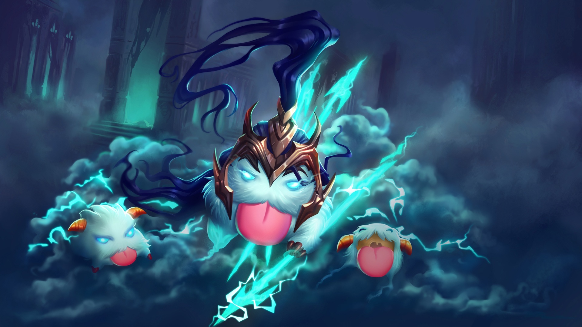 League of Legends Poro with Lightning HD Wallpaper