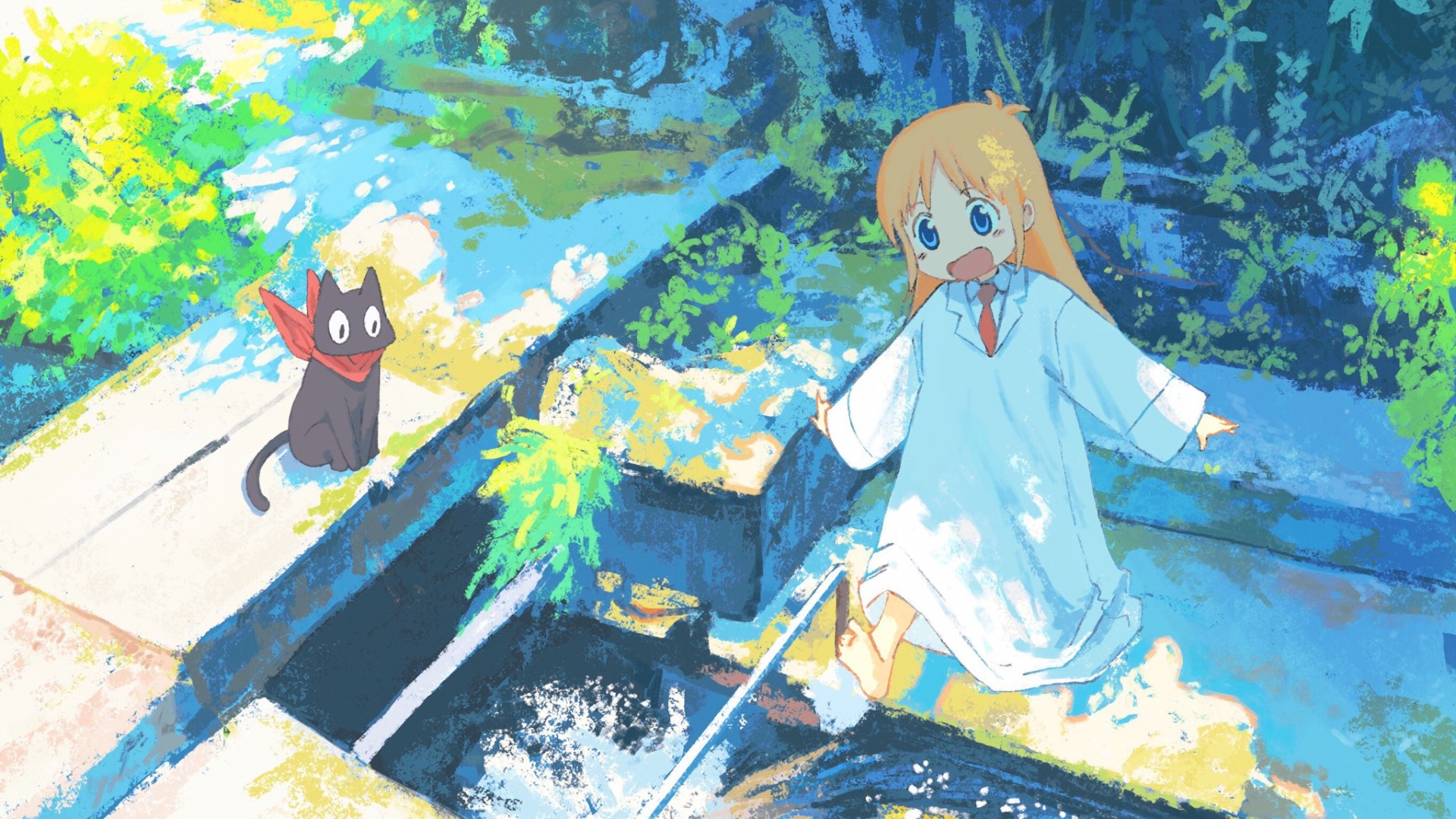 Sakamoto and Hakase from Nichijou HD Wallpaper