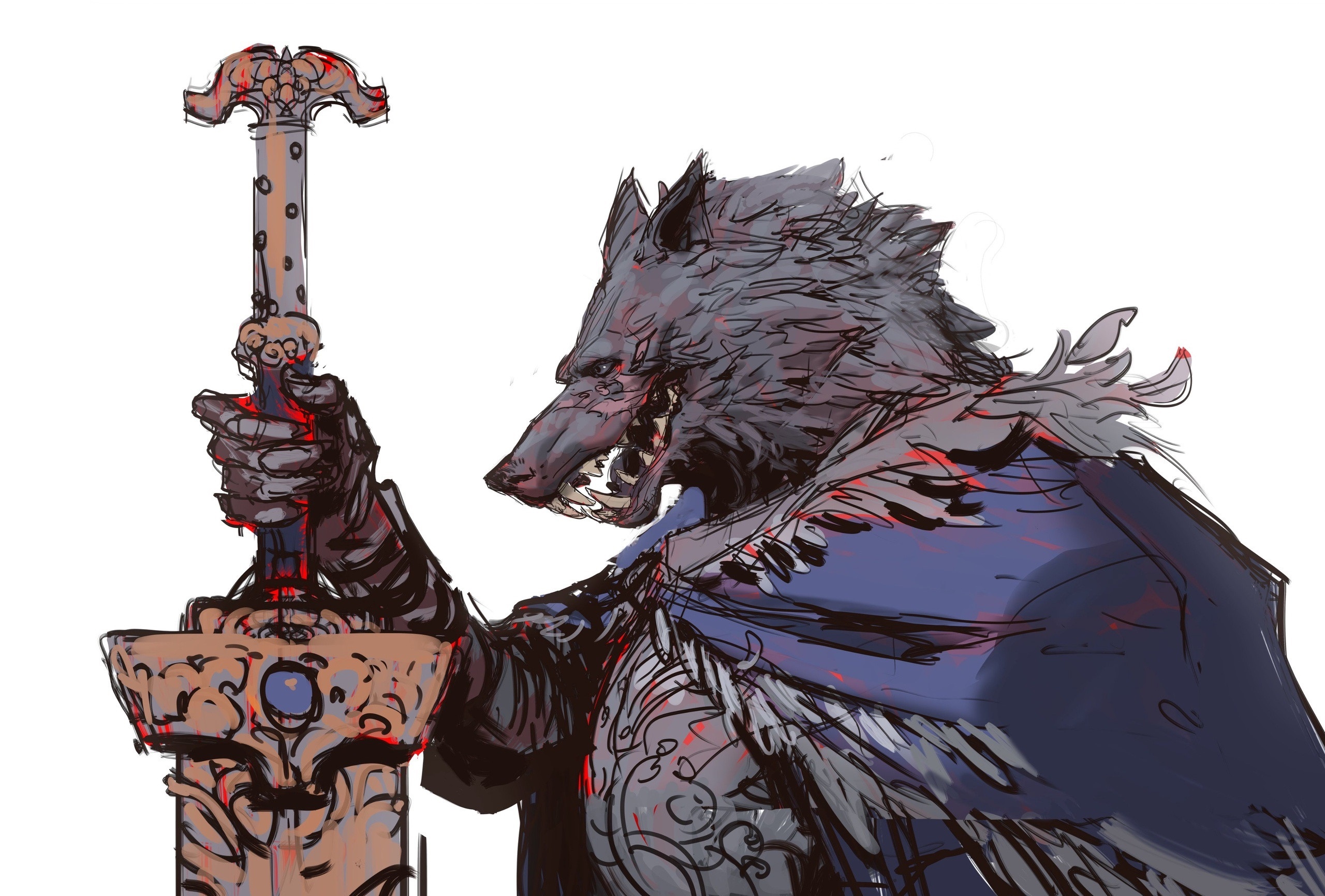 Wolf warrior with sword from Elden Ring HD Wallpaper