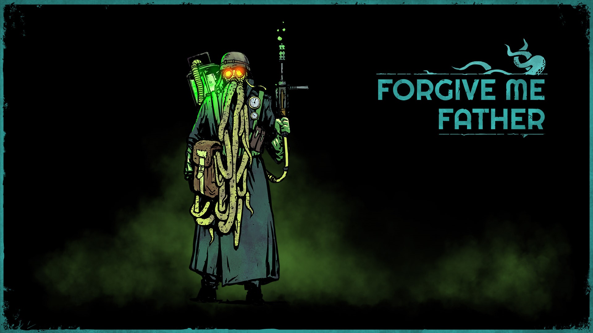 Forgive Me Father character with tentacles and gun HD Wallpaper