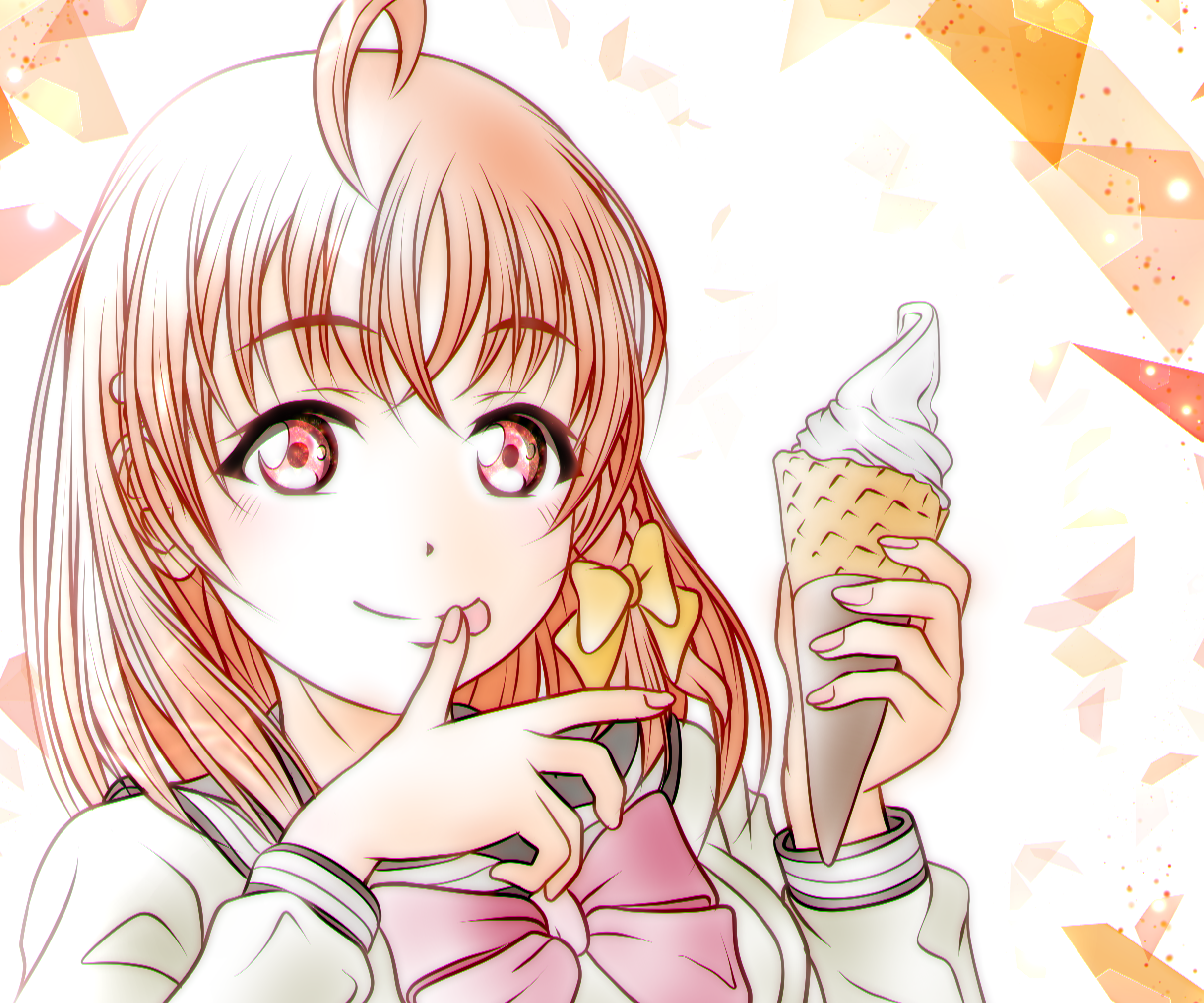 Chika Takami from Love Live! Sunshine!! holding ice cream HD Wallpaper