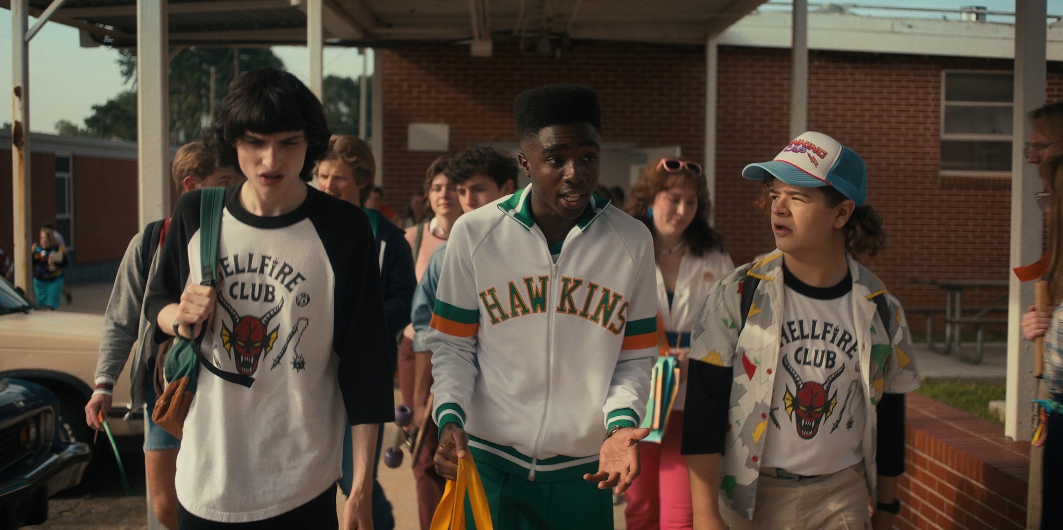 Stranger Things: Mike, Lucas, and Dustin at school HD Wallpaper