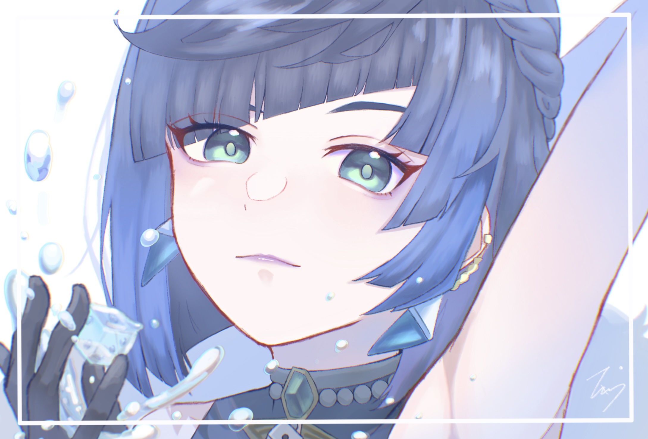 Yelan from Genshin Impact with water HD Wallpaper