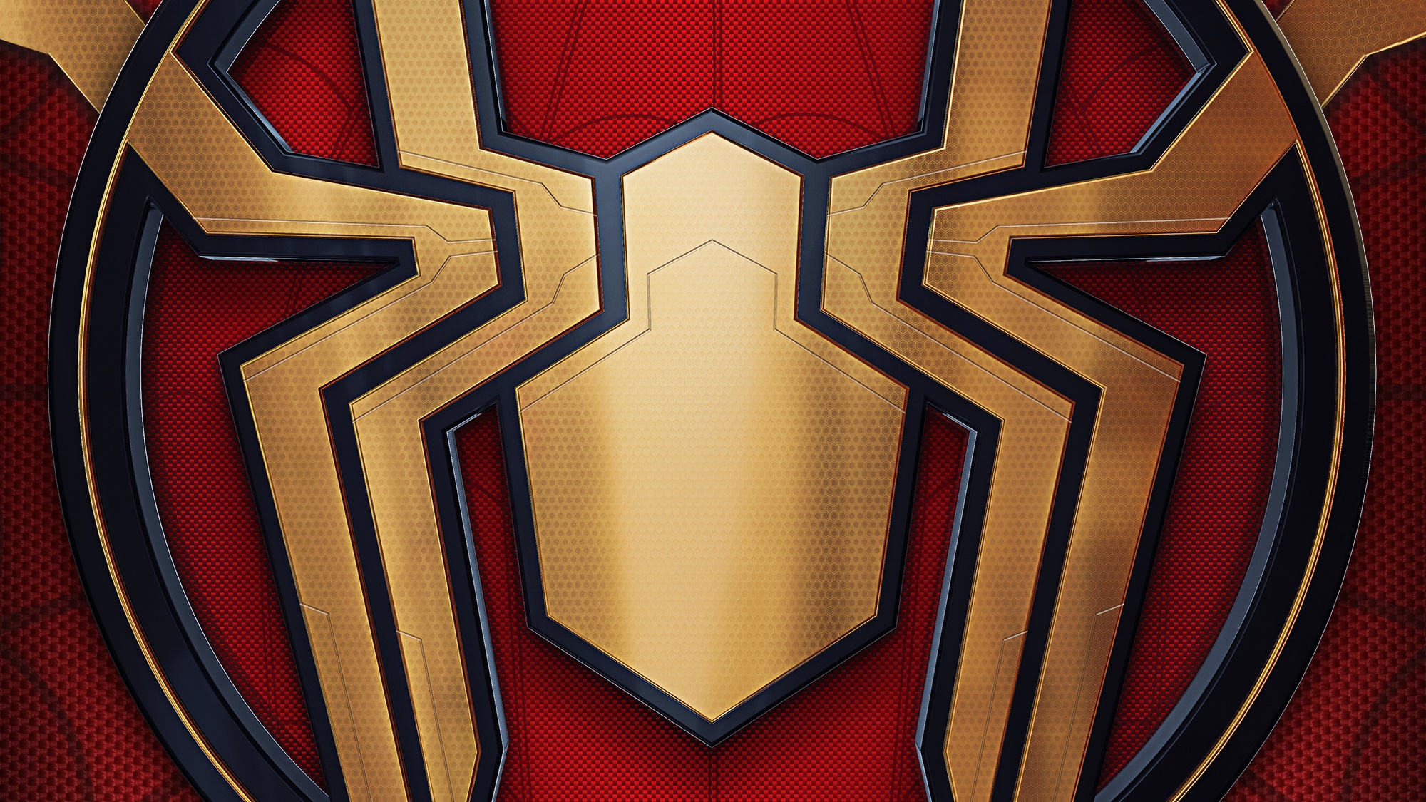 Spider-Man's suit emblem from Spider-Man: No Way Home HD Wallpaper