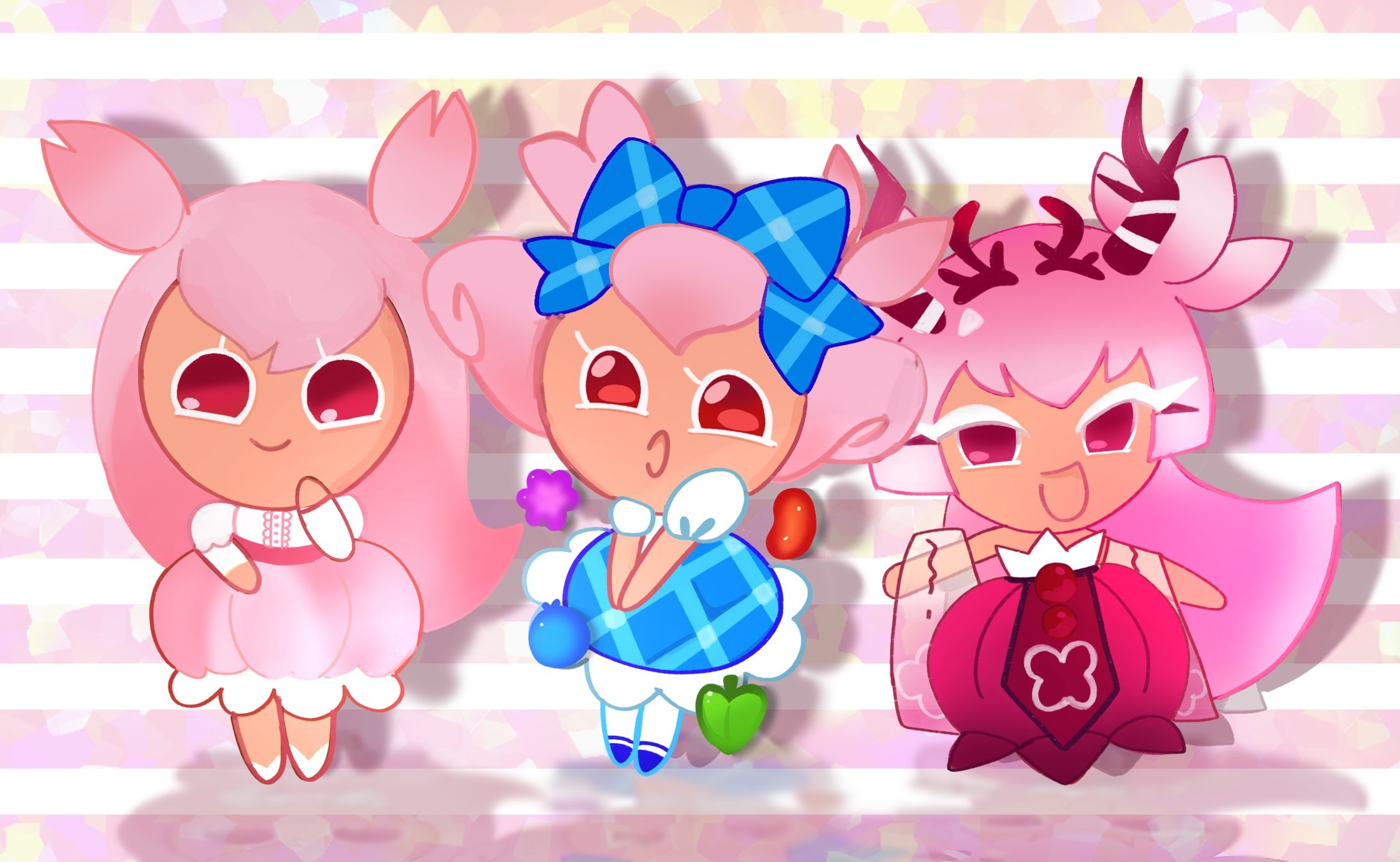 Cherry Blossom Cookie and friends from Cookie Run: OvenBreak HD Wallpaper