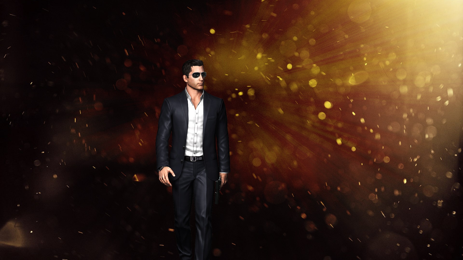 Demir Erez in a suit with sunglasses HD Wallpaper