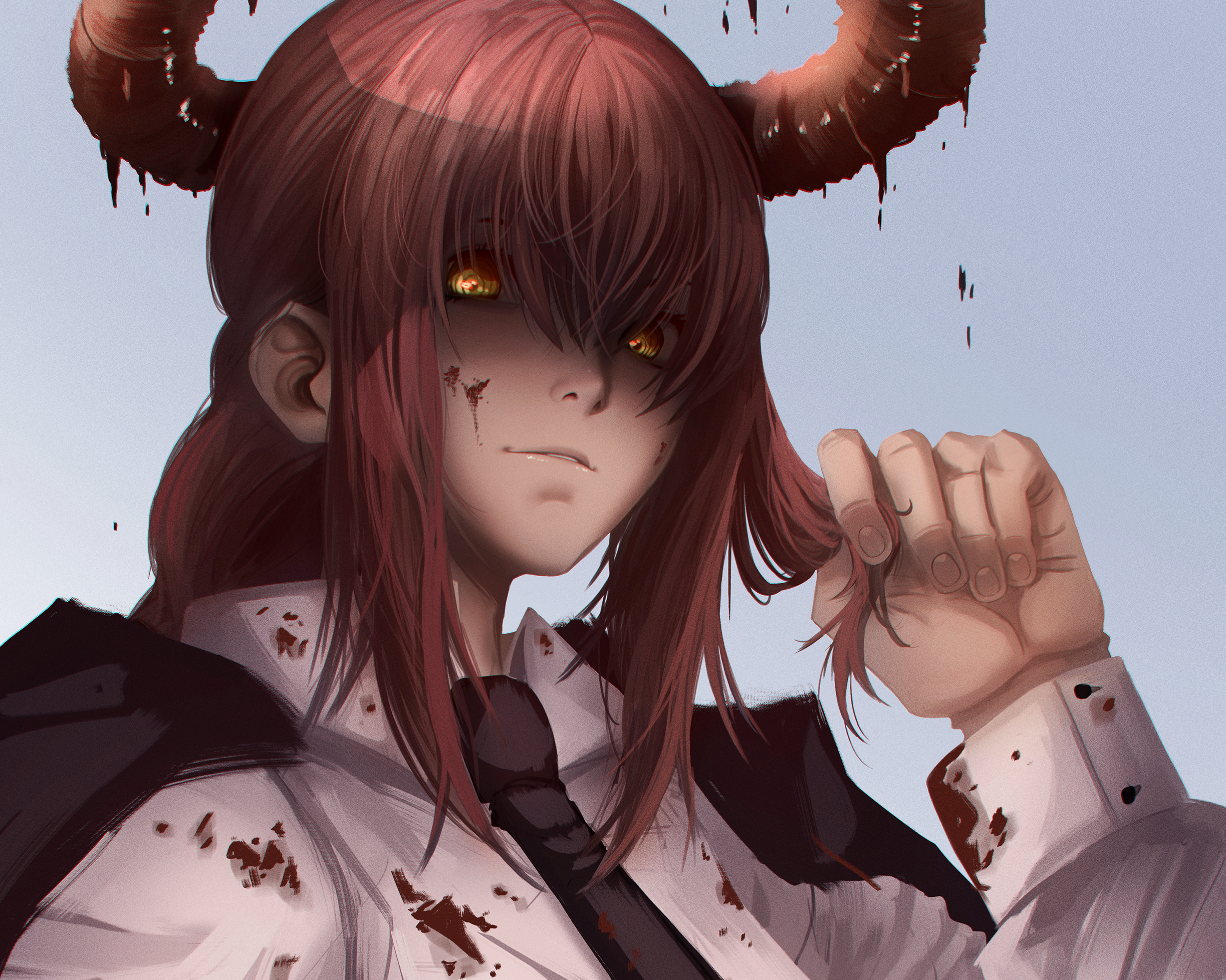 Makima from Chainsaw Man with blood HD Wallpaper