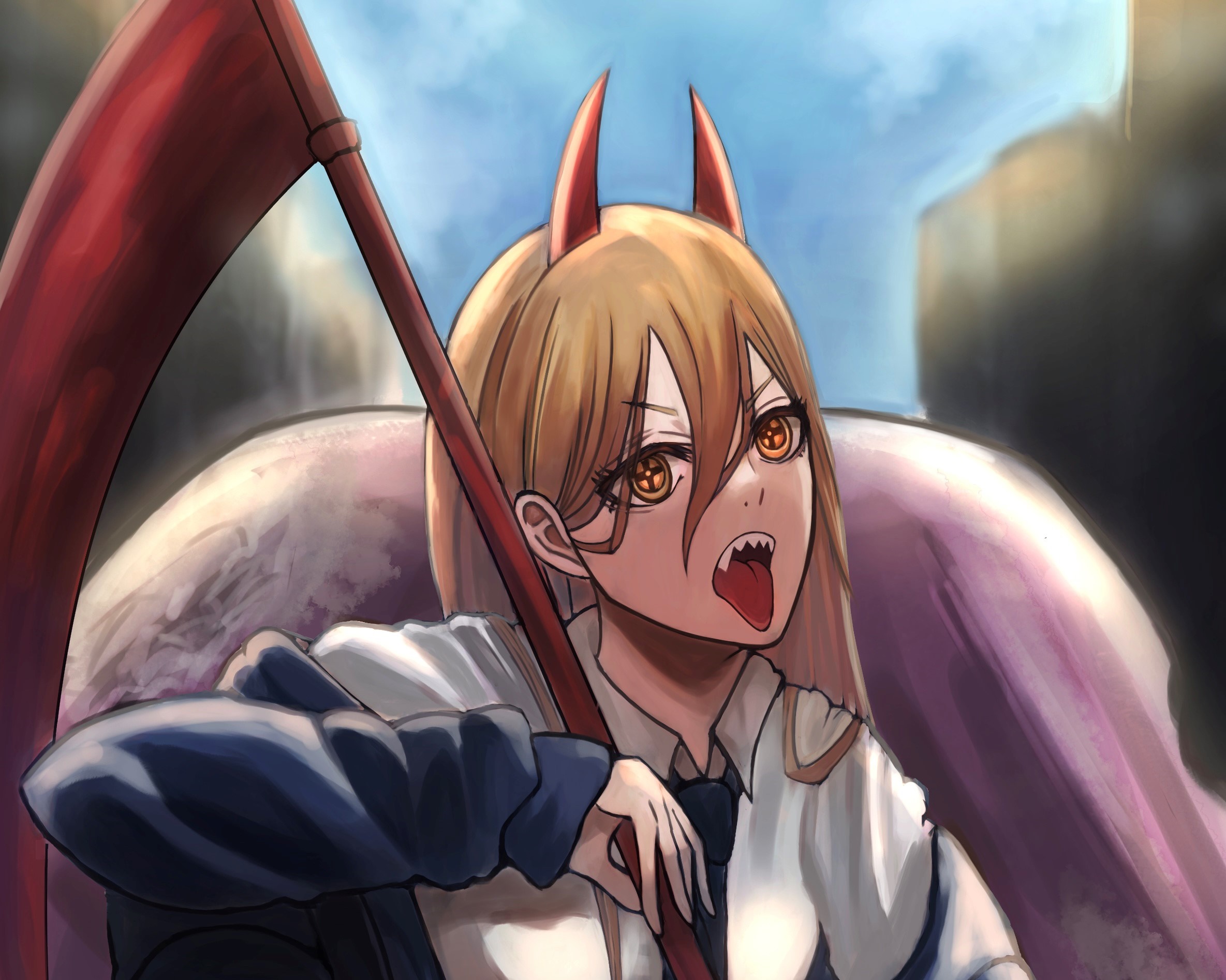 Power from Chainsaw Man with a scythe HD Wallpaper