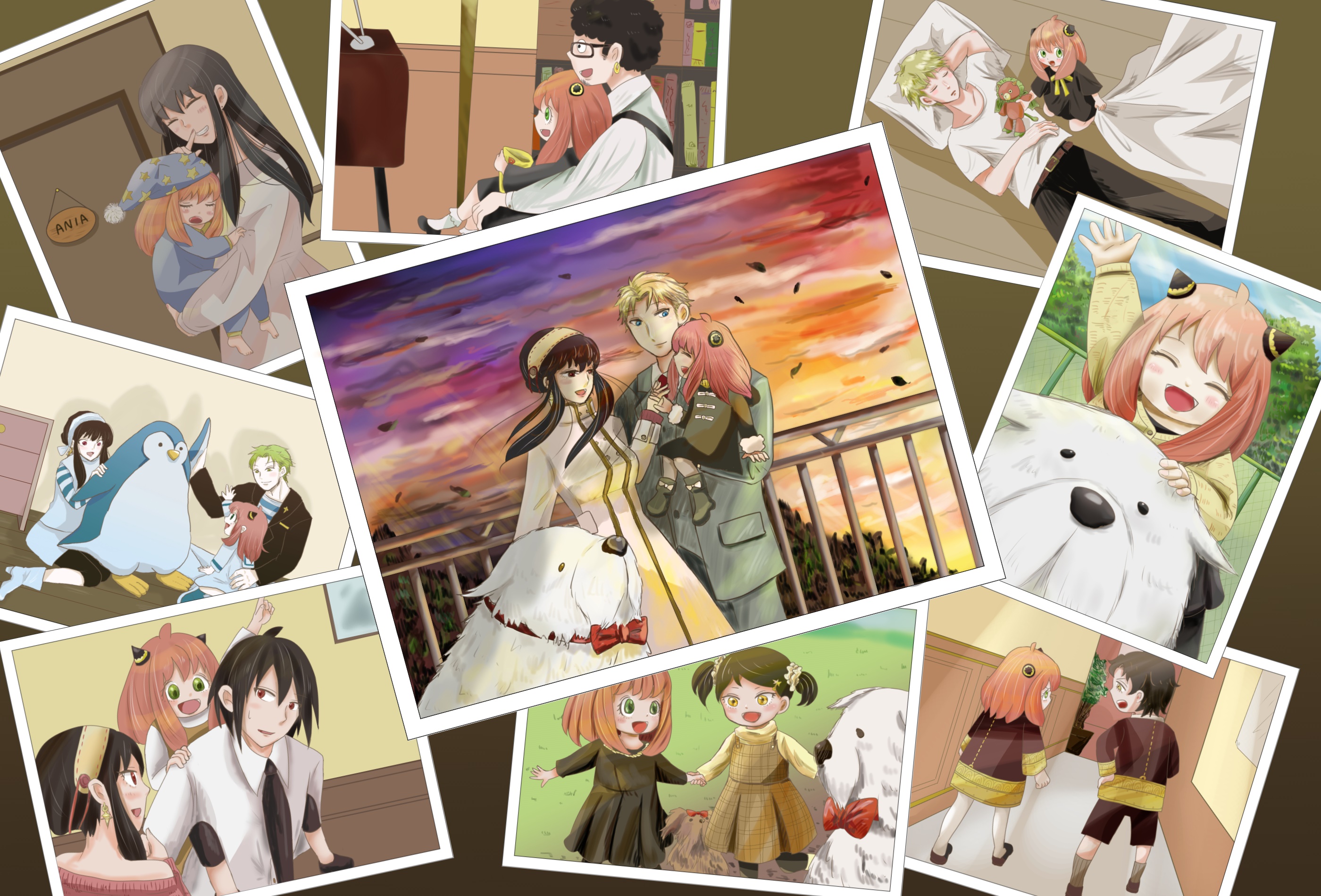 Spy X Family characters in various scenes HD Wallpaper
