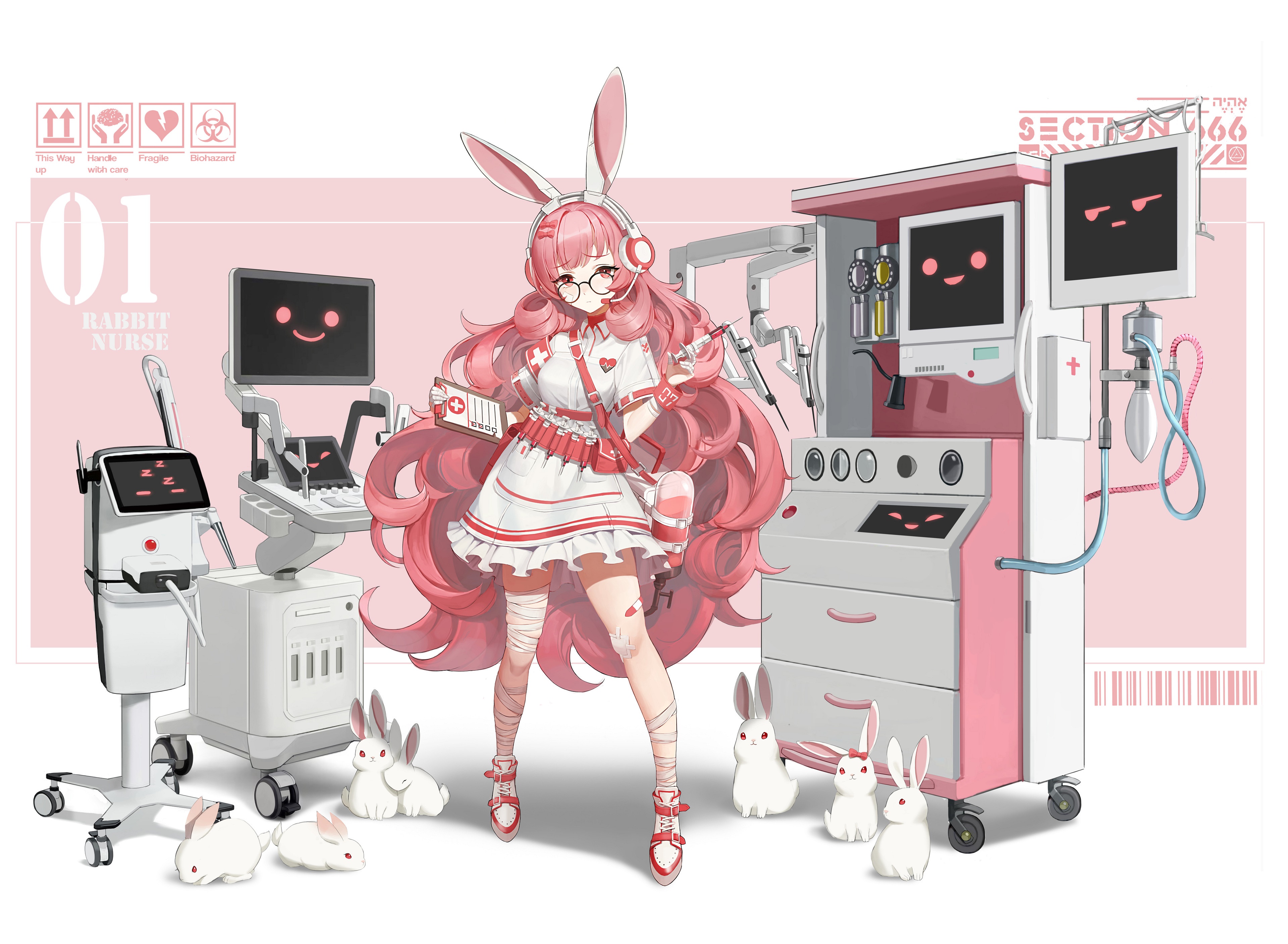 Rabbit Nurse with Medical Equipment HD Wallpaper